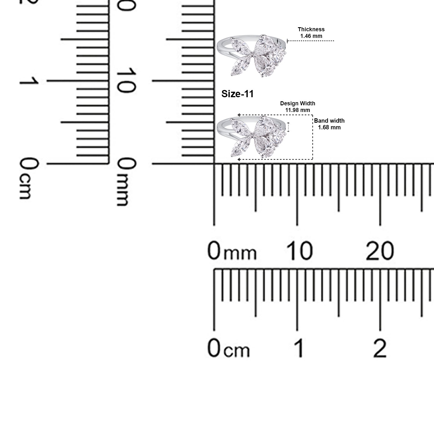 Diamond Blossom Cluster Ring in White Gold | SKU : 0004953371