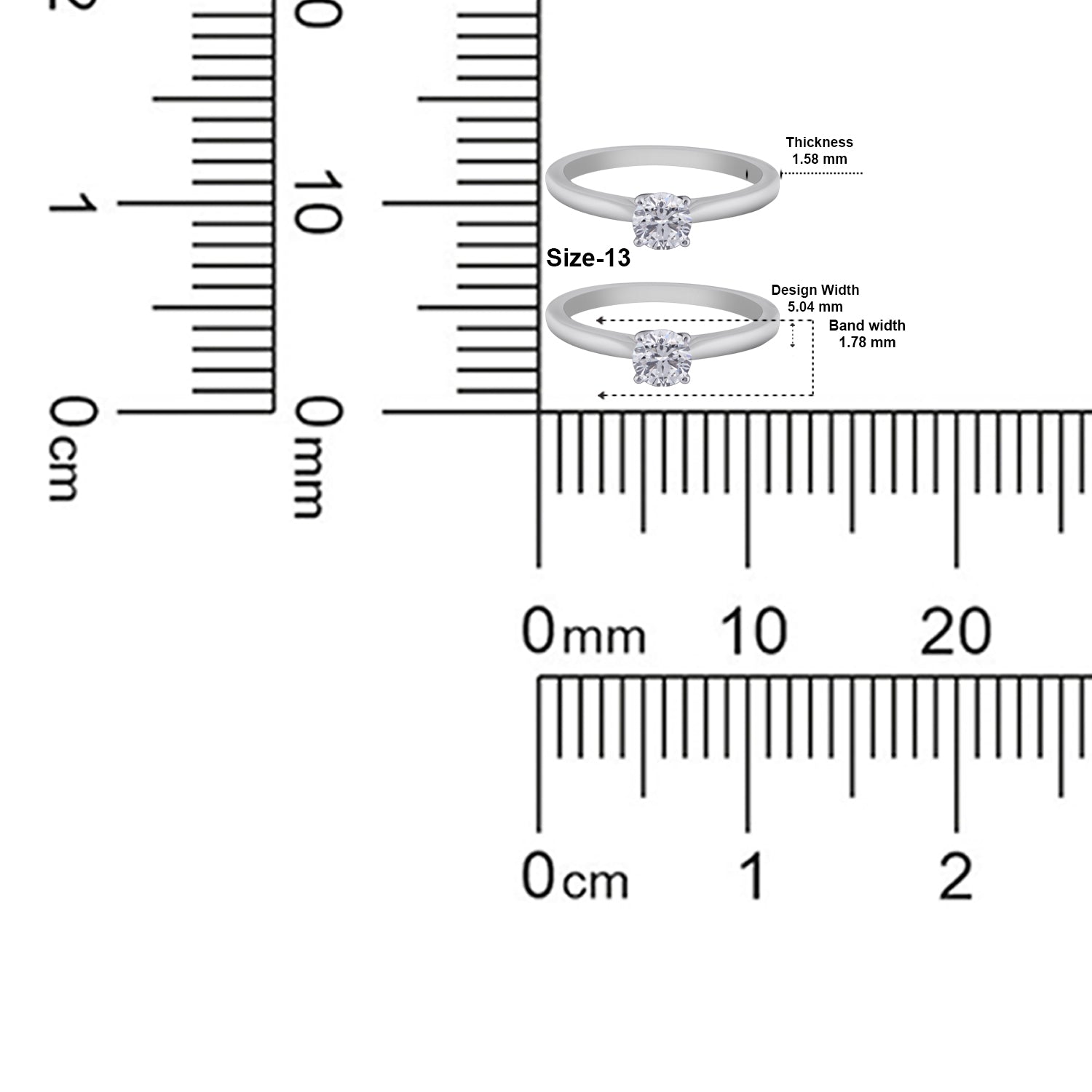 Luna Solitaire Lab Grown Diamond Ring in White Gold | SKU : 0004953418