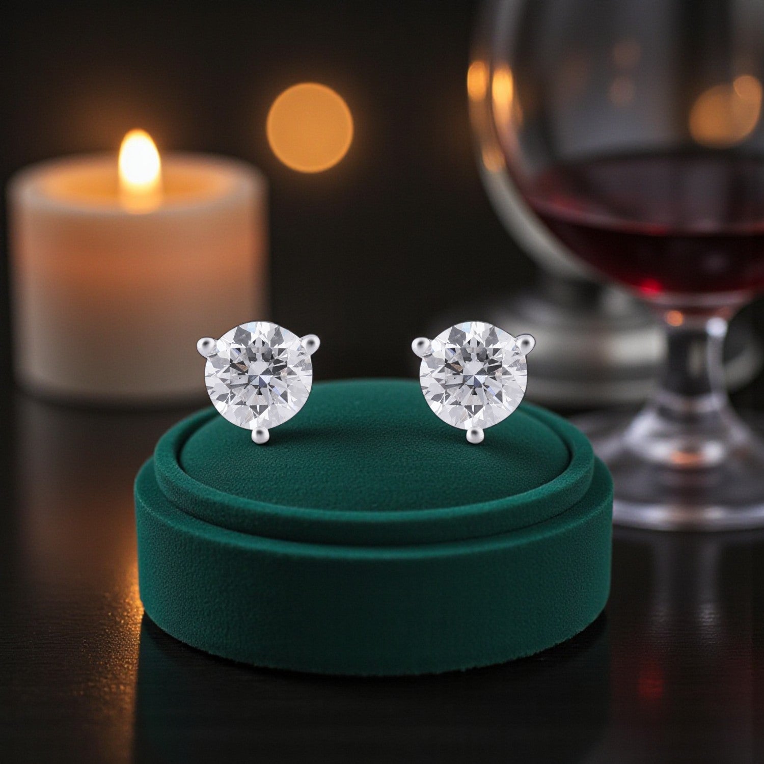 Classic Brilliance Lab Grown Diamond Stud Earrings in 18K White Gold | SKU : 0004953456