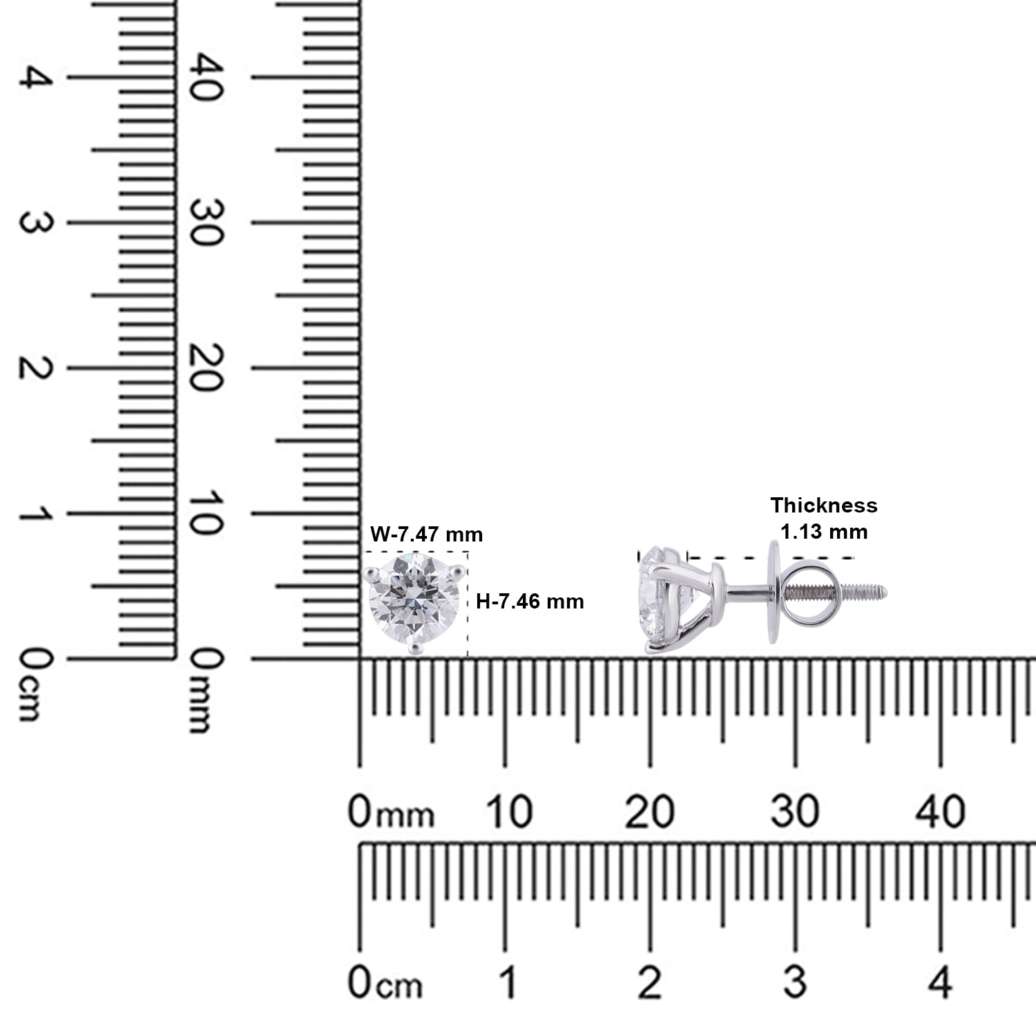 Classic Brilliance Lab Grown Diamond Stud Earrings in 18K White Gold (Three-Prong Setting) | SKU : 0004953463