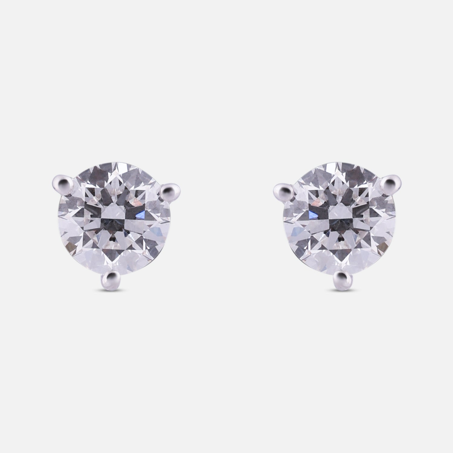Classic Brilliance Lab Grown Diamond Stud Earrings in 18K White Gold | SKU : 0004953470