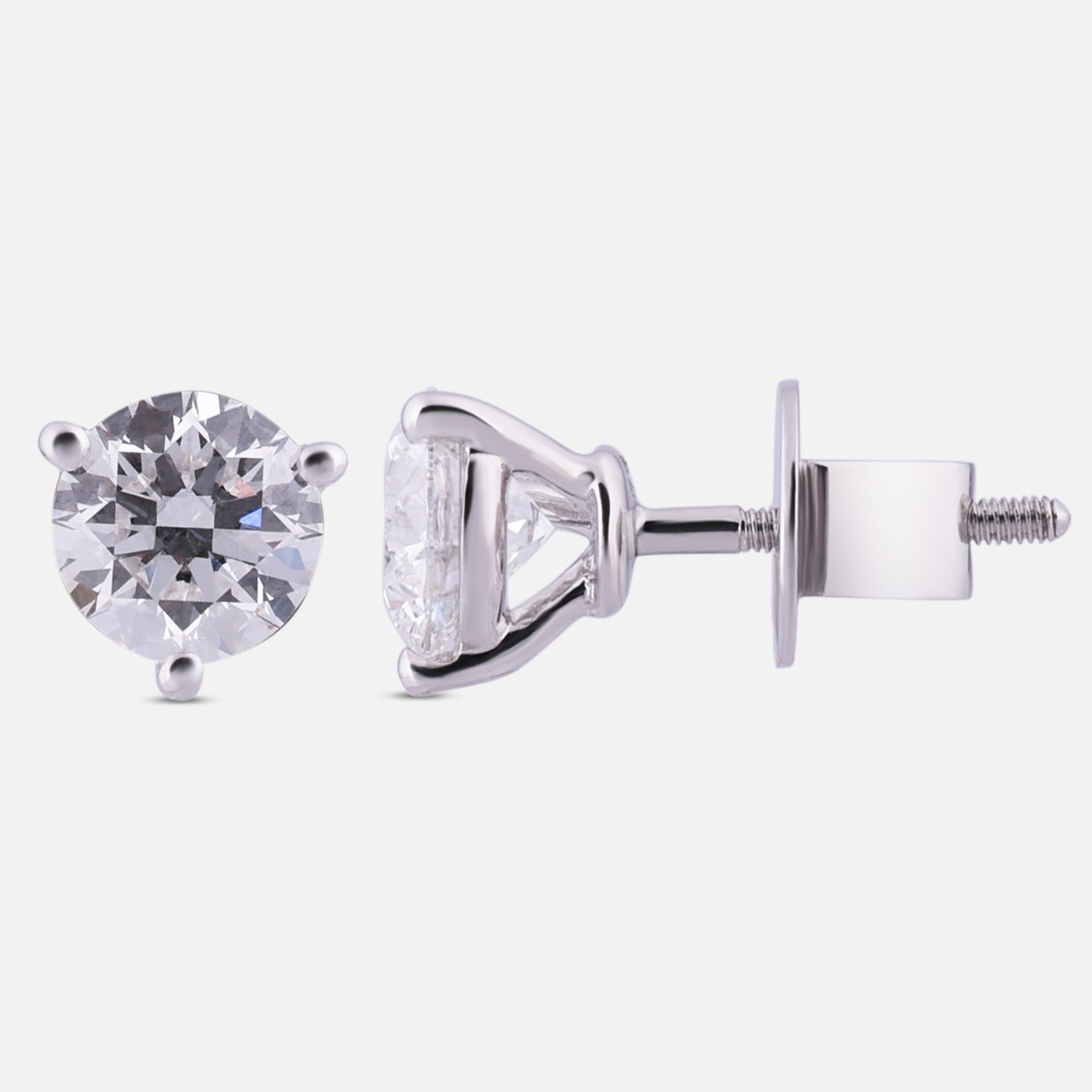 Classic Brilliance Lab Grown Diamond Stud Earrings in 18K White Gold | SKU : 0004953470