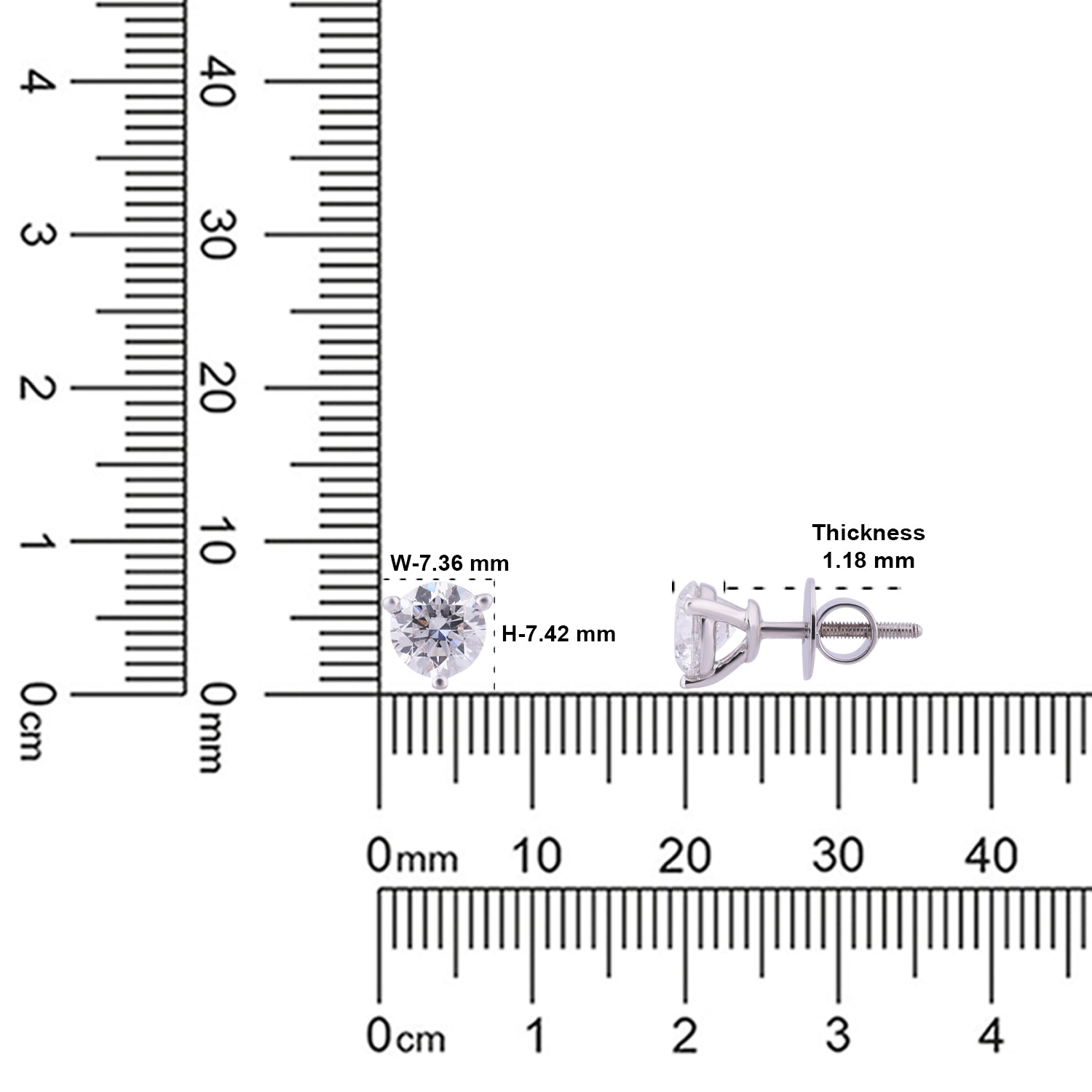 Classic Brilliance Lab Grown Diamond Stud Earrings in 18K White Gold | SKU : 0004953487