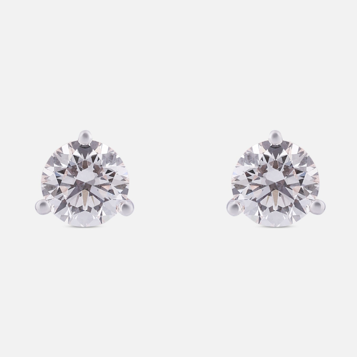 Round Brilliant Lab-Grown Diamond Stud Earrings in 18K Rose Gold | SKU : 0004953586