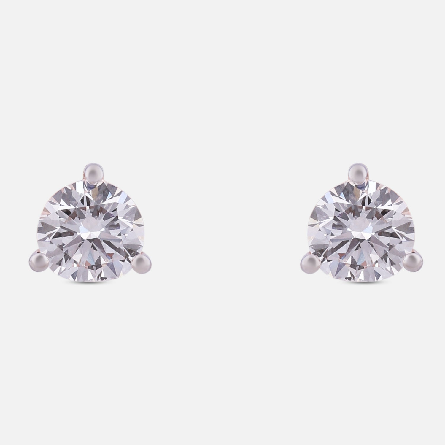 Round Brilliant Lab-Grown Diamond Stud Earrings in 18K Yellow Gold | SKU : 0004953616