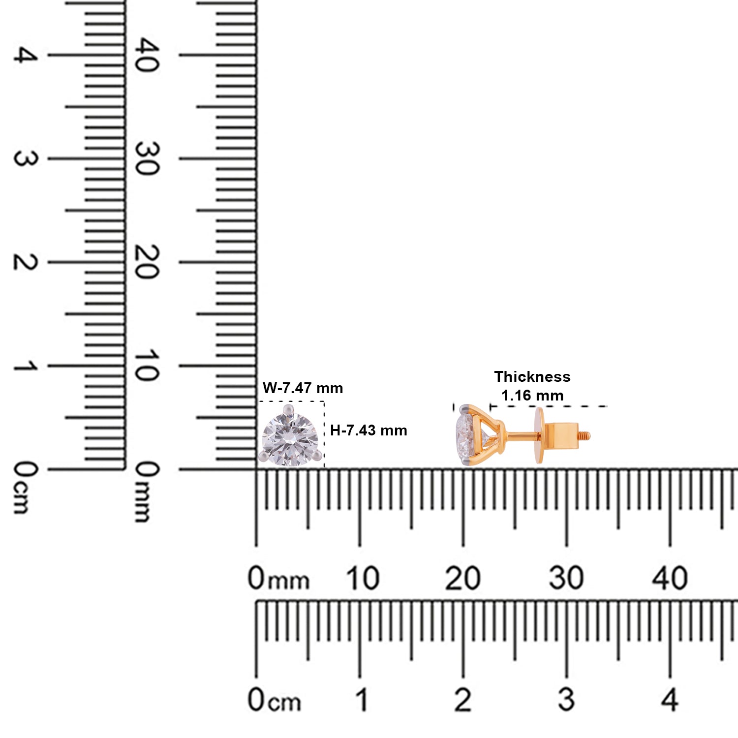 Round Brilliant Lab-Grown Diamond Stud Earrings in 18K Yellow Gold | SKU : 0004953630