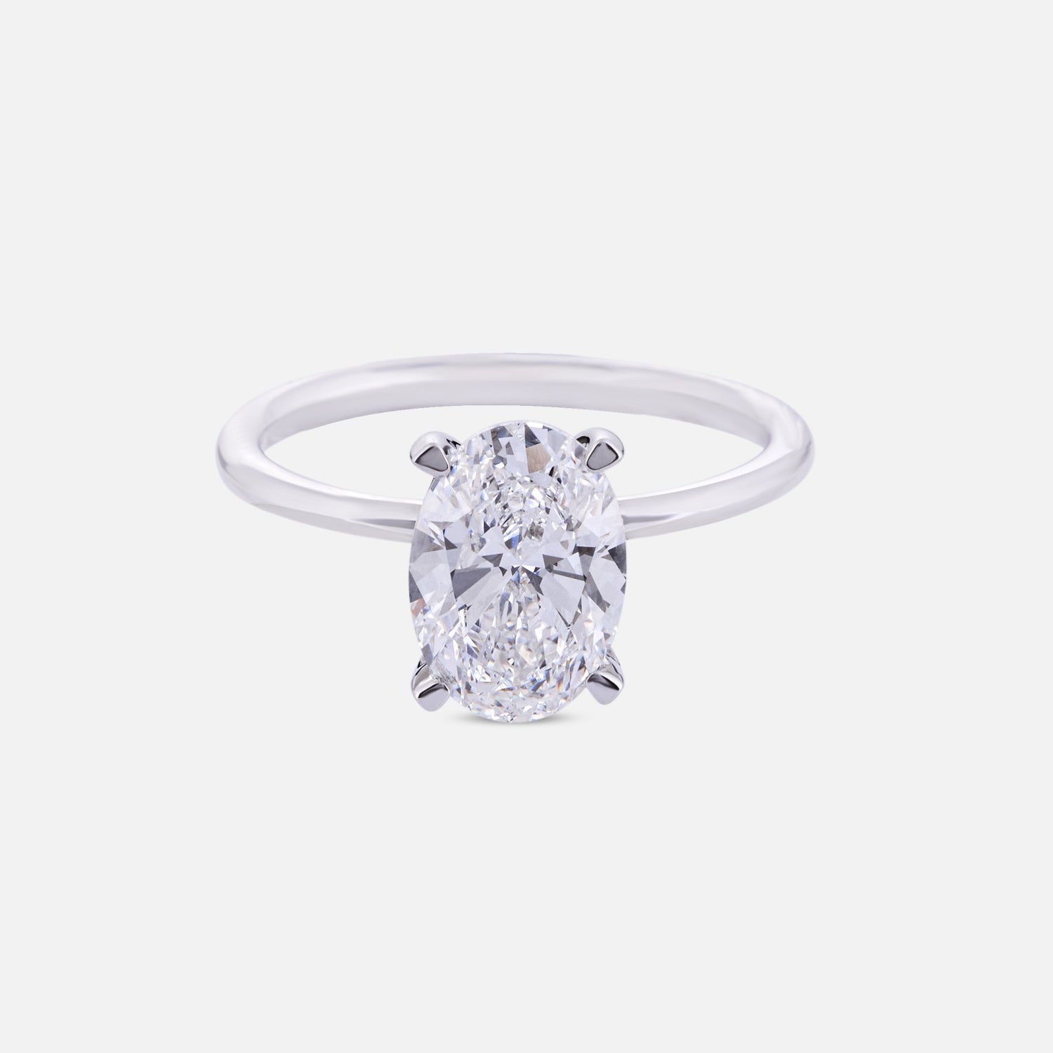 Eternal Grace Lab Grown Oval Diamond Ring in White Gold | SKU : 0004953807