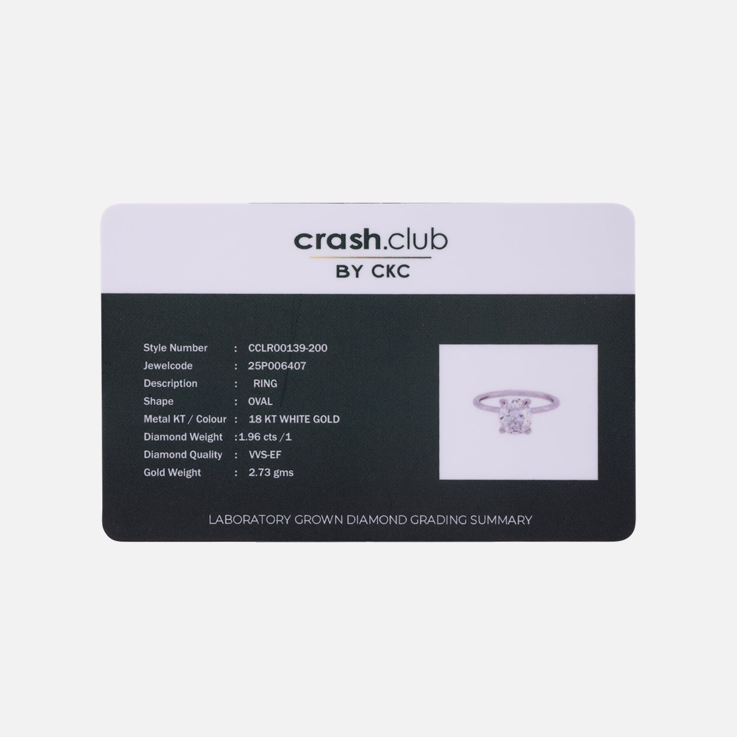 Eternal Grace Lab Grown Oval Diamond Ring in White Gold | SKU : 0004953807