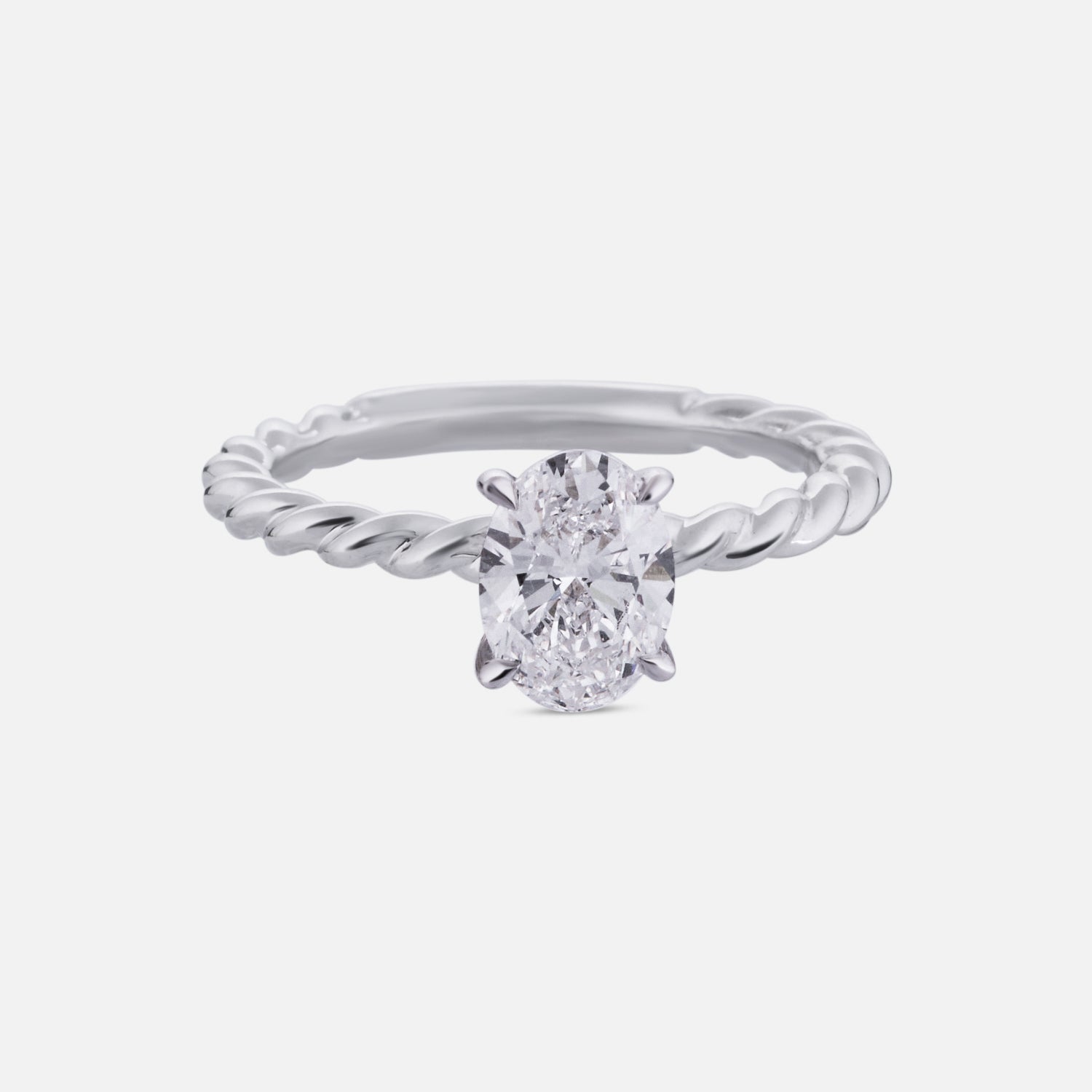 Eternal Twist Lab Grown Oval Diamond Ring in White Gold | SKU : 0004953821