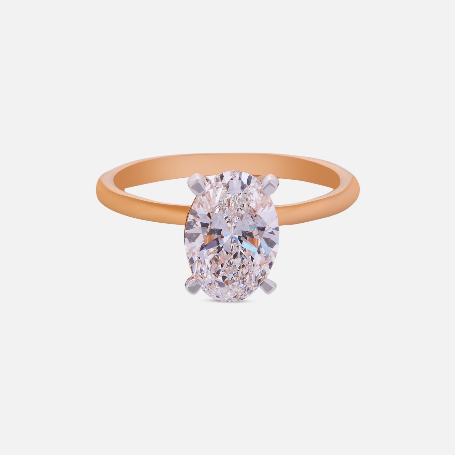 Aurora Muse Lab Grown Oval Diamond Ring in Rose Gold | SKU : 0004953838