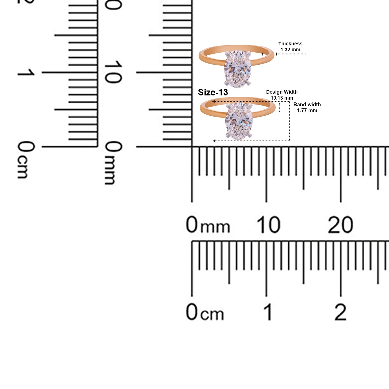 Aurora Muse Lab Grown Oval Diamond Ring in Rose Gold | SKU : 0004953838