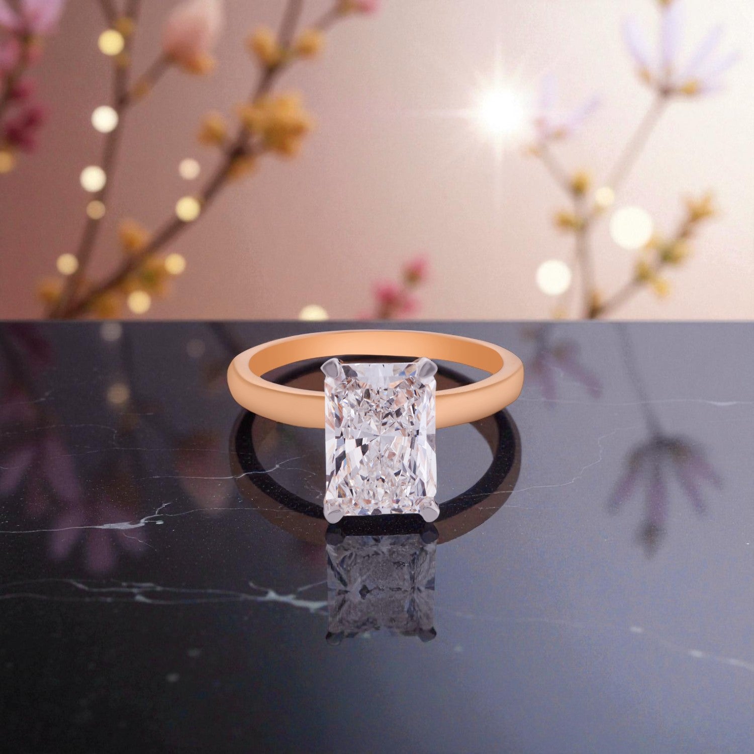 Radiant Dream Lab Grown Diamond Ring in Rose Gold | SKU : 0004953906