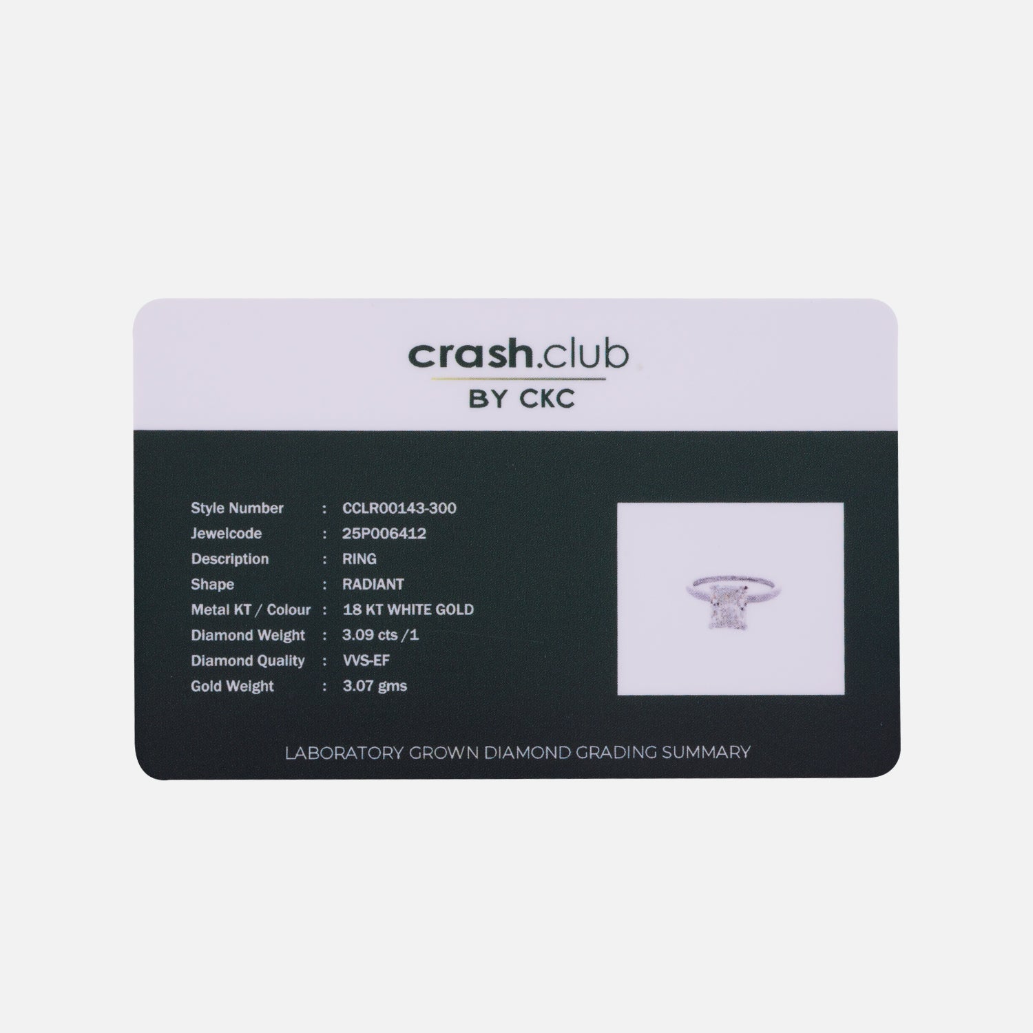 Luminous Allure Lab Grown Radiant Cut Diamond Ring in White Gold | SKU : 0004953913