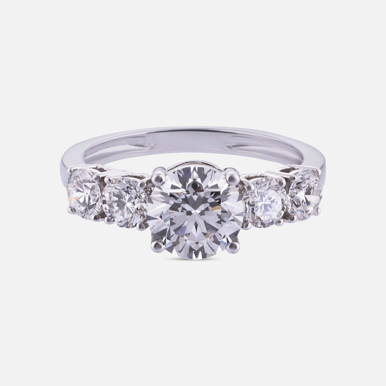 Eternal Symphony Lab Grown Five-Stone Diamond Ring in White Gold | SKU : 0004953937