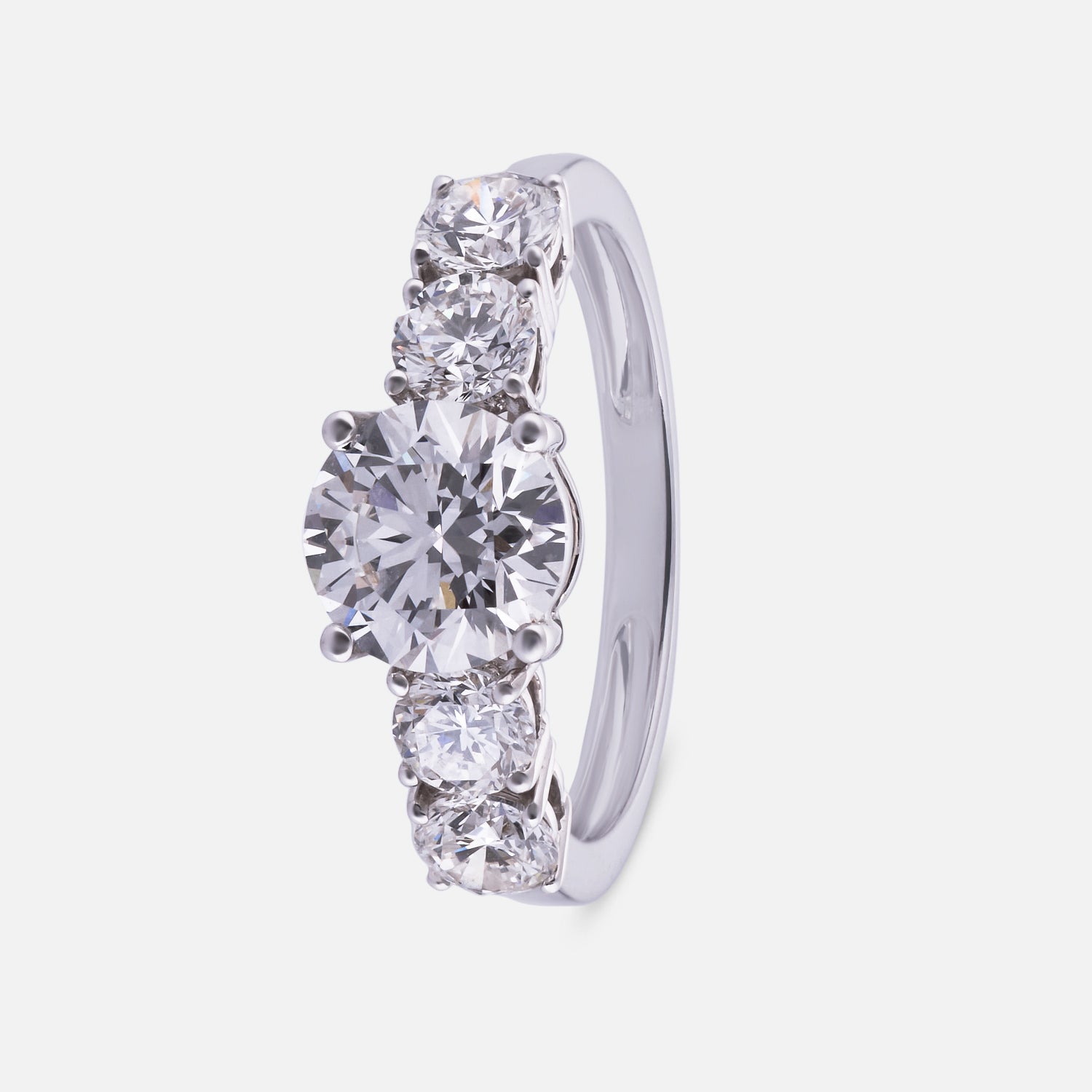 Eternal Symphony Lab Grown Five-Stone Diamond Ring in White Gold | SKU : 0004953937