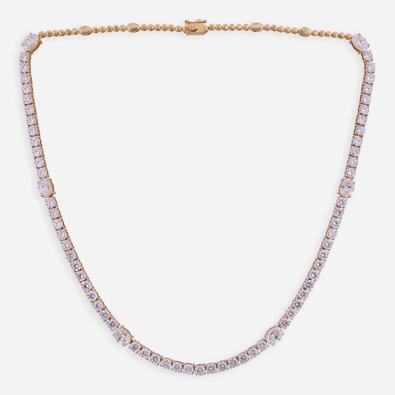 Radiant Lab-Grown Diamond Tennis Necklace in 18K Yellow Gold | SKU : 0004953982