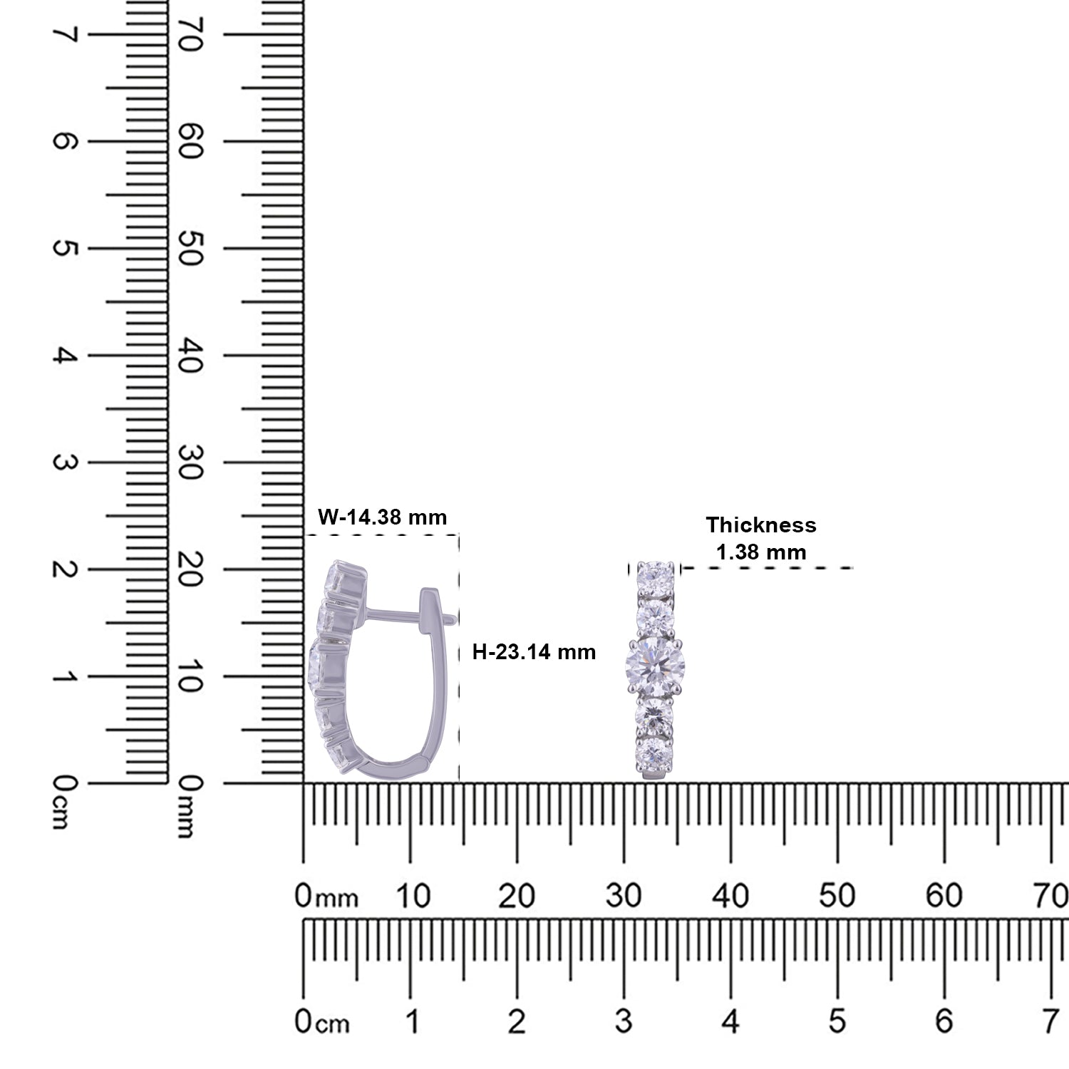 Lab-Grown Diamond Hoop Earrings in 18K White Gold | SKU : 0004954019
