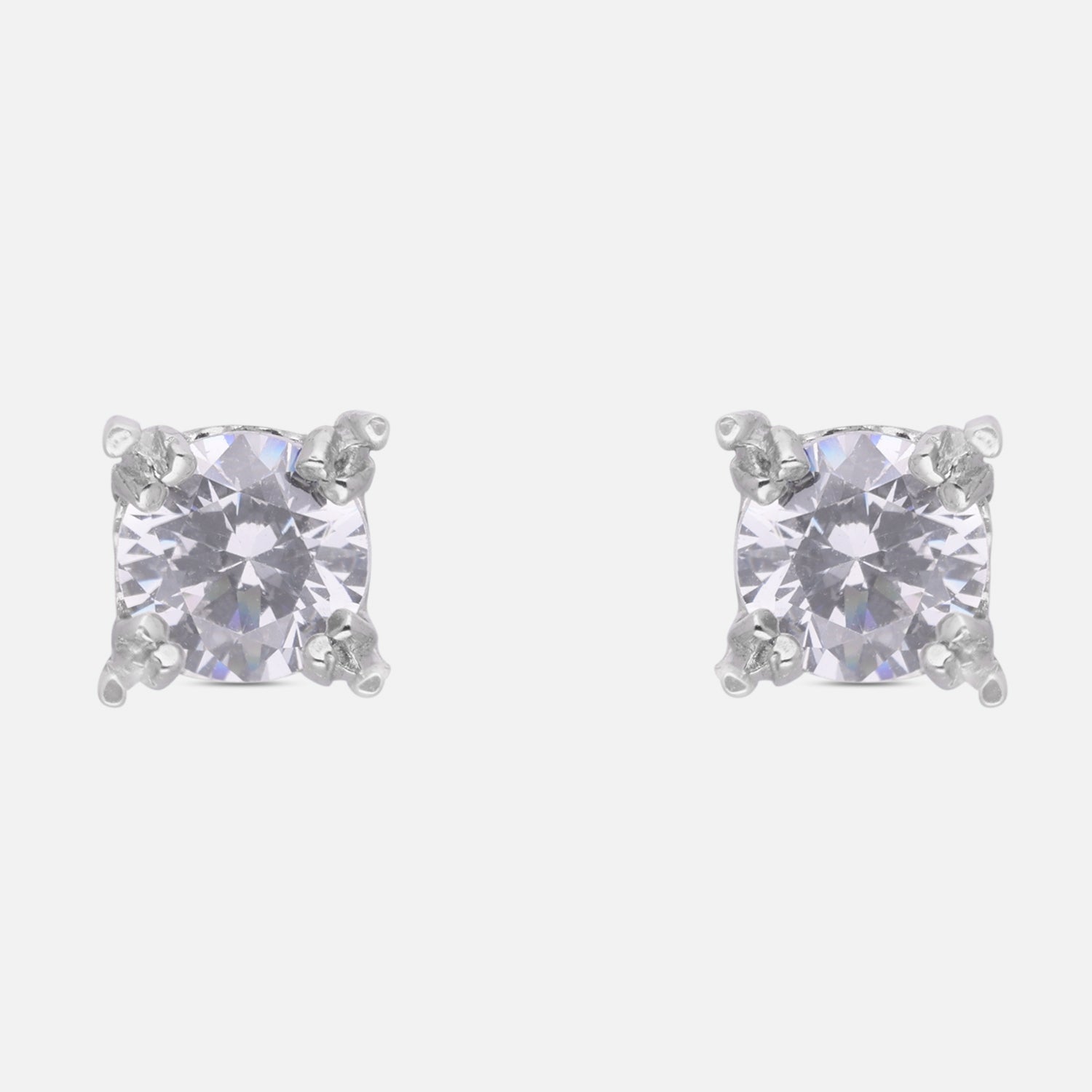 Classic Cushion Cut Cubic Zirconia Solitaire Stud Earrings in Sterling Silver | SKU: 0022628626, 0022628602, 0005750474, 0005750450, 0005750467
