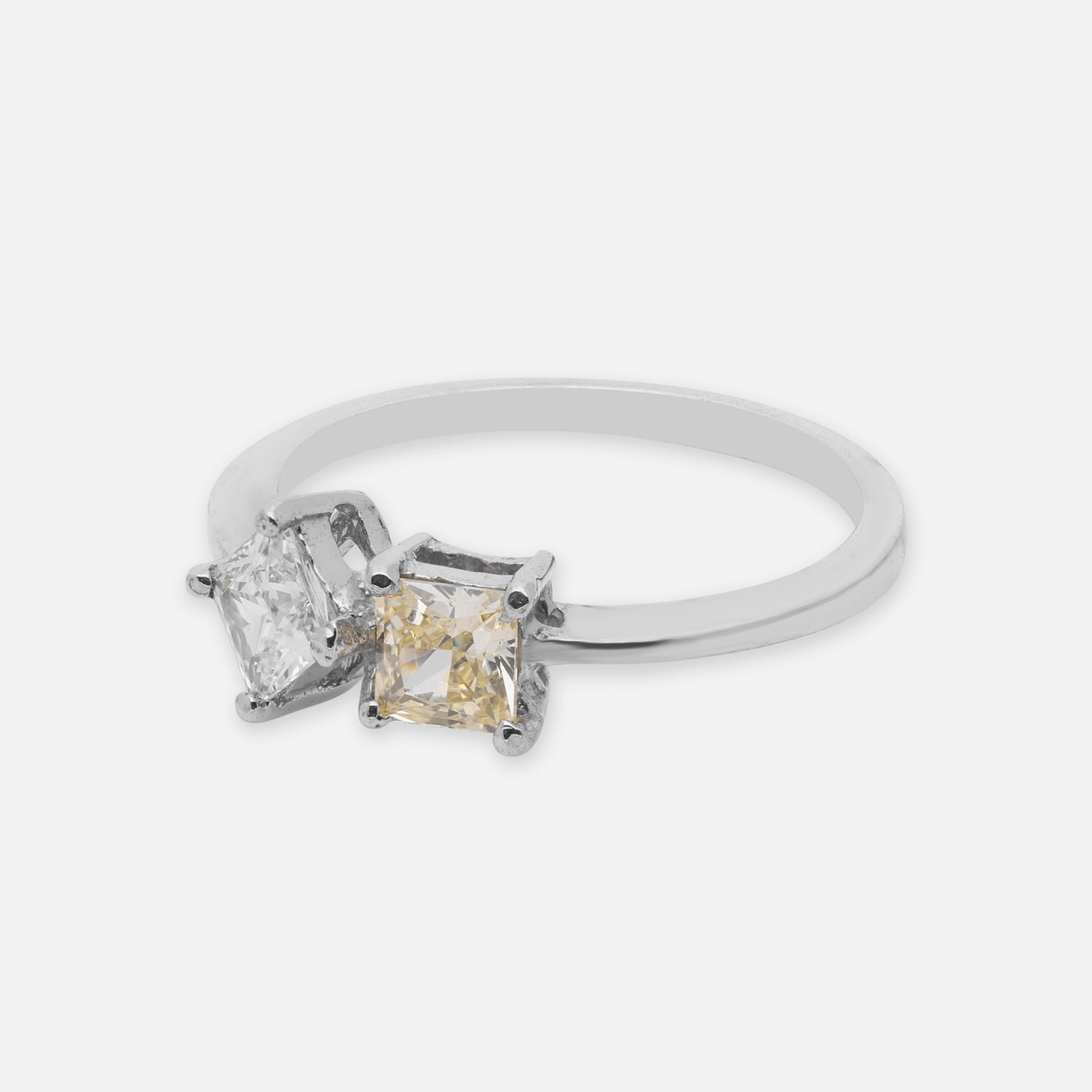 Sterling Silver Dual Tone Cubic Zircon Open Ring | SKU: 0022628954, 0022628992, 0005750658