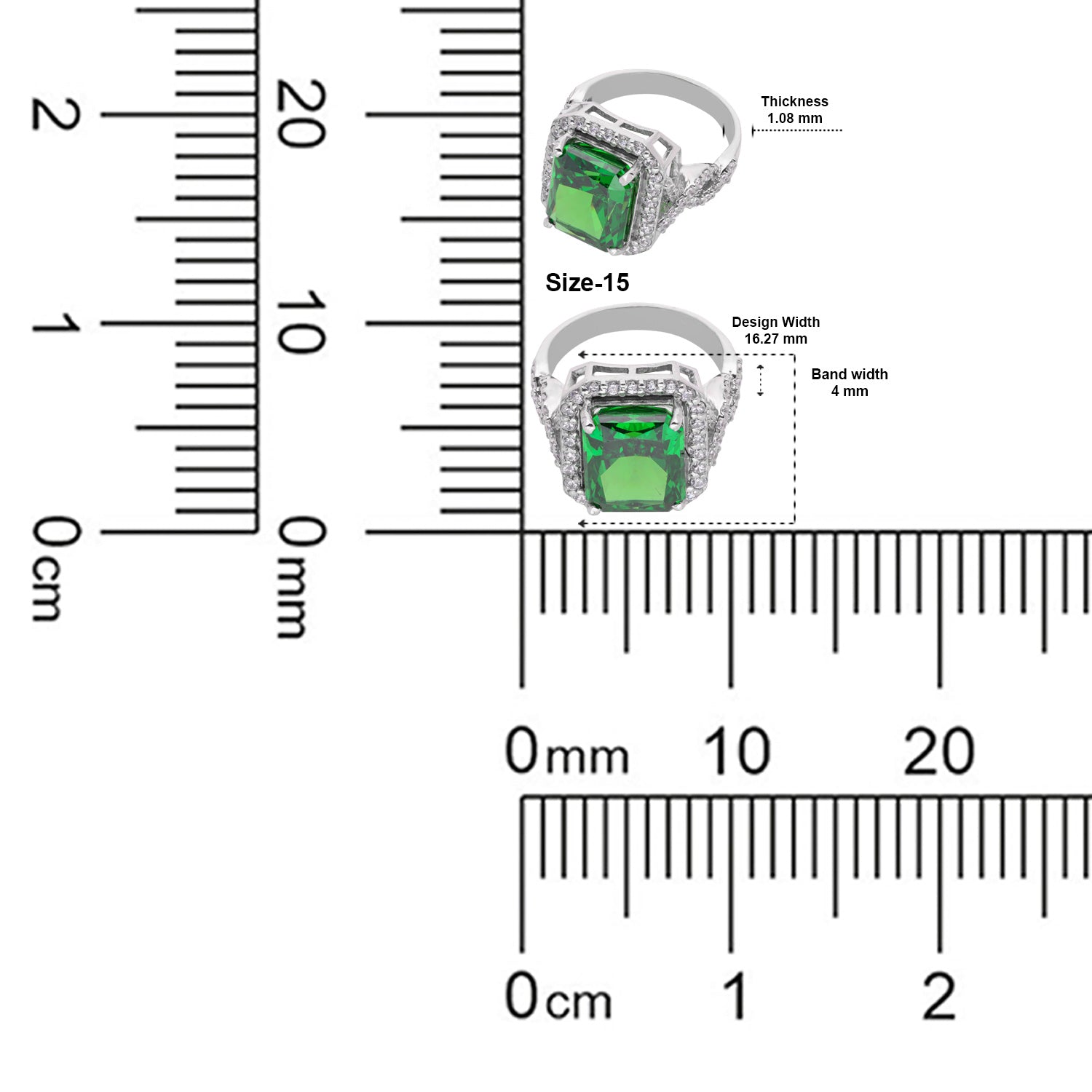 Sterling Silver Green Cushion Cut Cubic Zirconia Halo Statement Ring | SKU: 0022629128, 0005750719, 0005748143