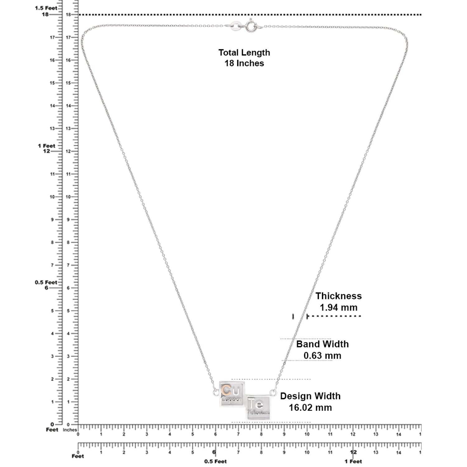 Sterling Silver Cu Te Element Necklace – Science Collection | SKU: 0005867035, 0005867059, 0005867073, 0005867097, 0005867110, 0005867134, 0005867158, 0005867172, 0005867196, 0005867219, 0005867233, 0005867257, 0005867271, 0005867295