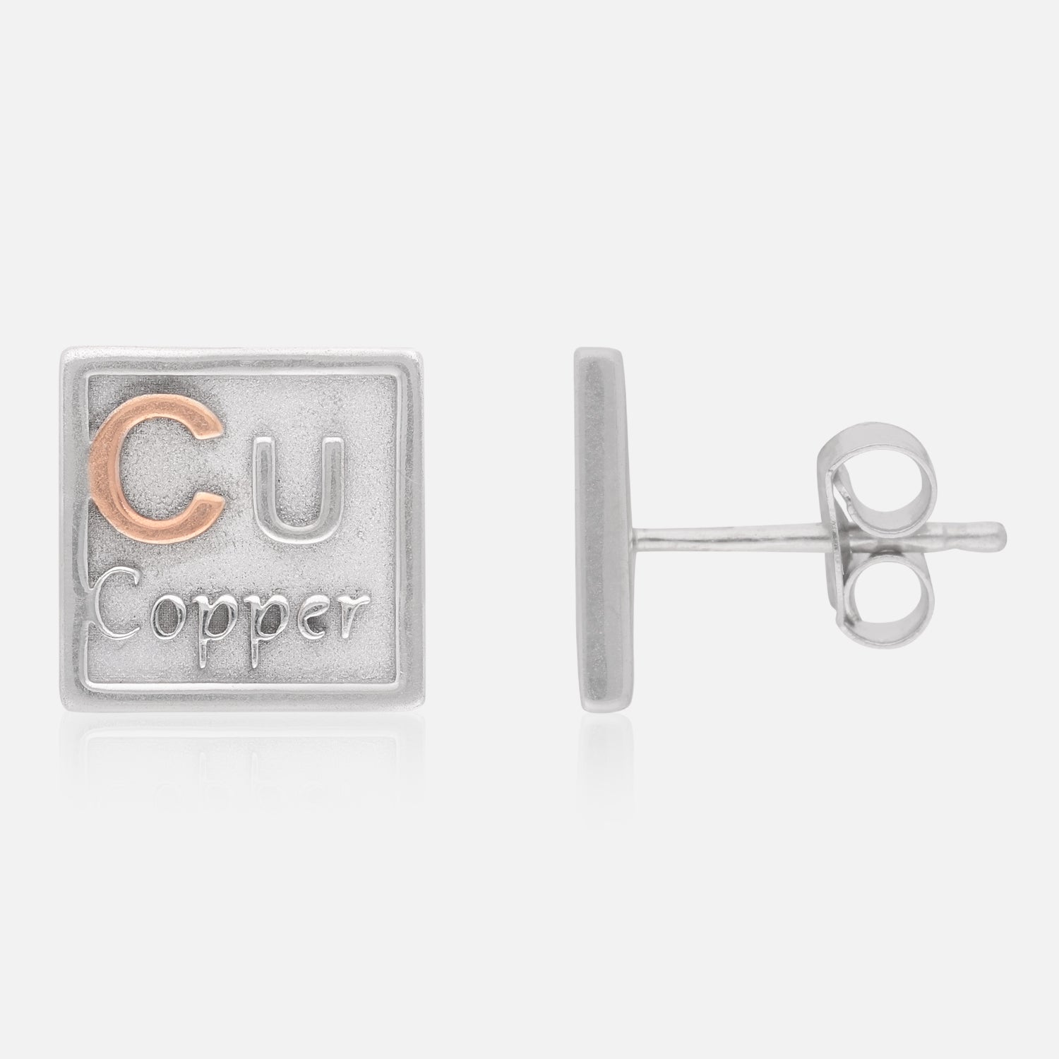 Sterling Silver Cu & Te Element Stud Earrings – Science Collection | SKU: 0005867042, 0005867066, 0005867080, 0005867103, 0005867127, 0005867141, 0005867165, 0005867189, 0005867202, 0005867226, 0005867240, 0005867264, 0005867288, 0005867301