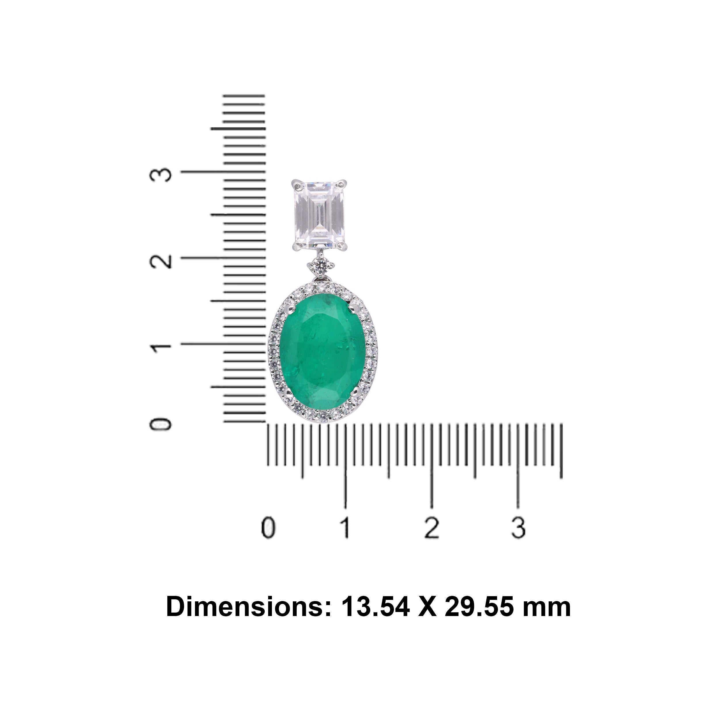 Elegant 925 Sterling Silver Emerald Drop Earrings | SKU : 0003534748, 0021326370, 0021326387
