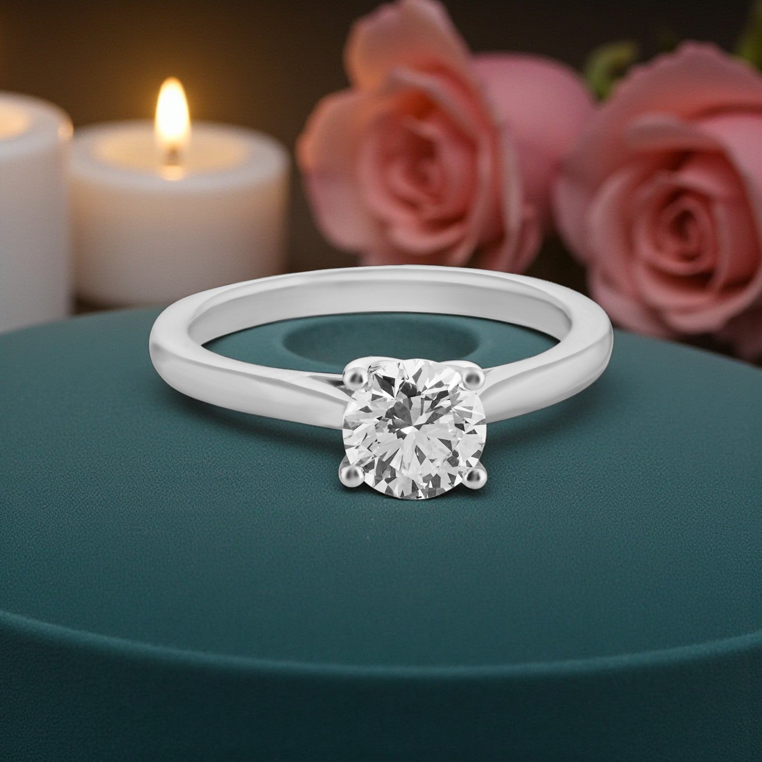 Celestial Charm Lab Grown Solitaire Diamond Ring in White Gold | SKU : 0004952763