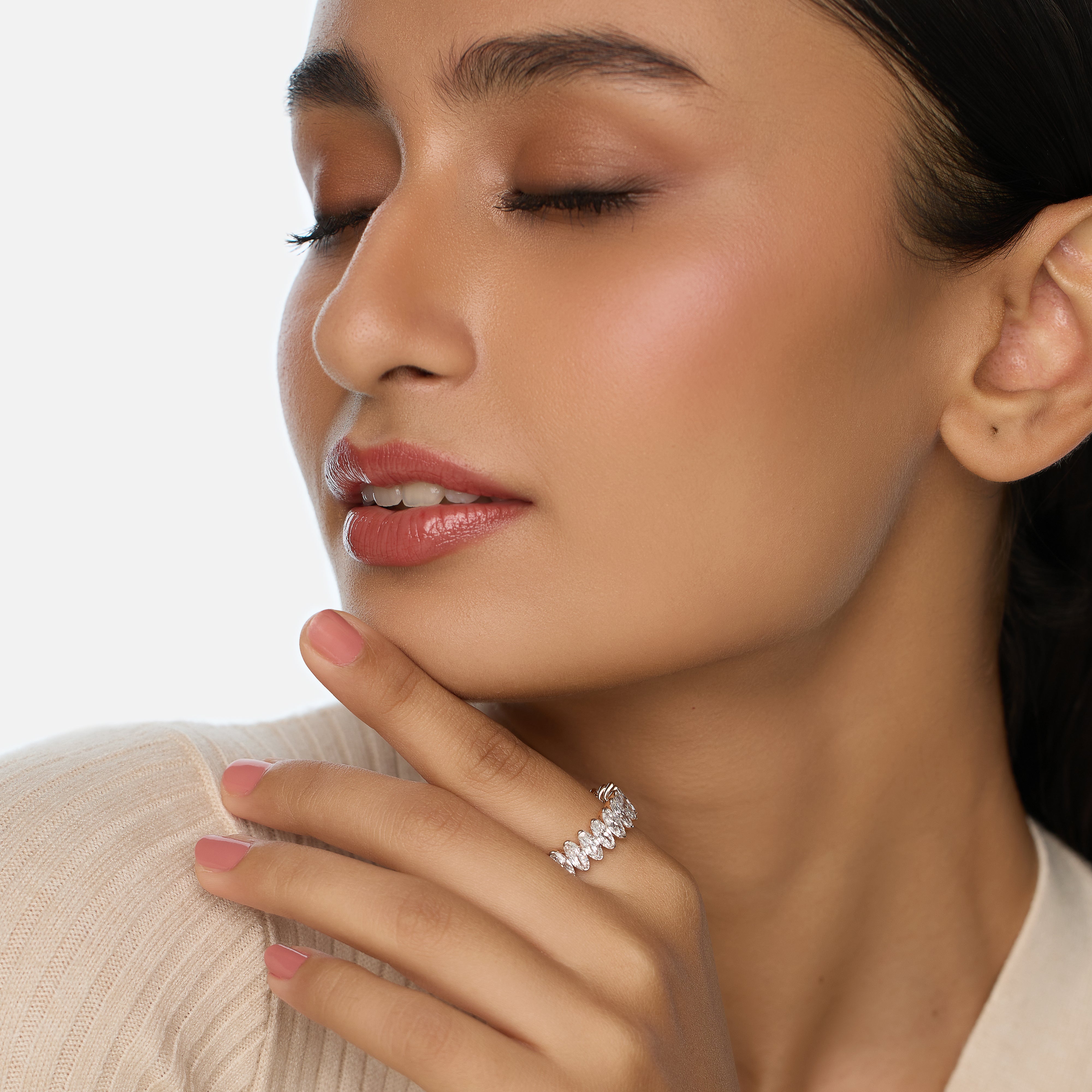 Rose Gold Roval-Cut Lab-Grown Diamond Eternity Band | SKU : 0003761670