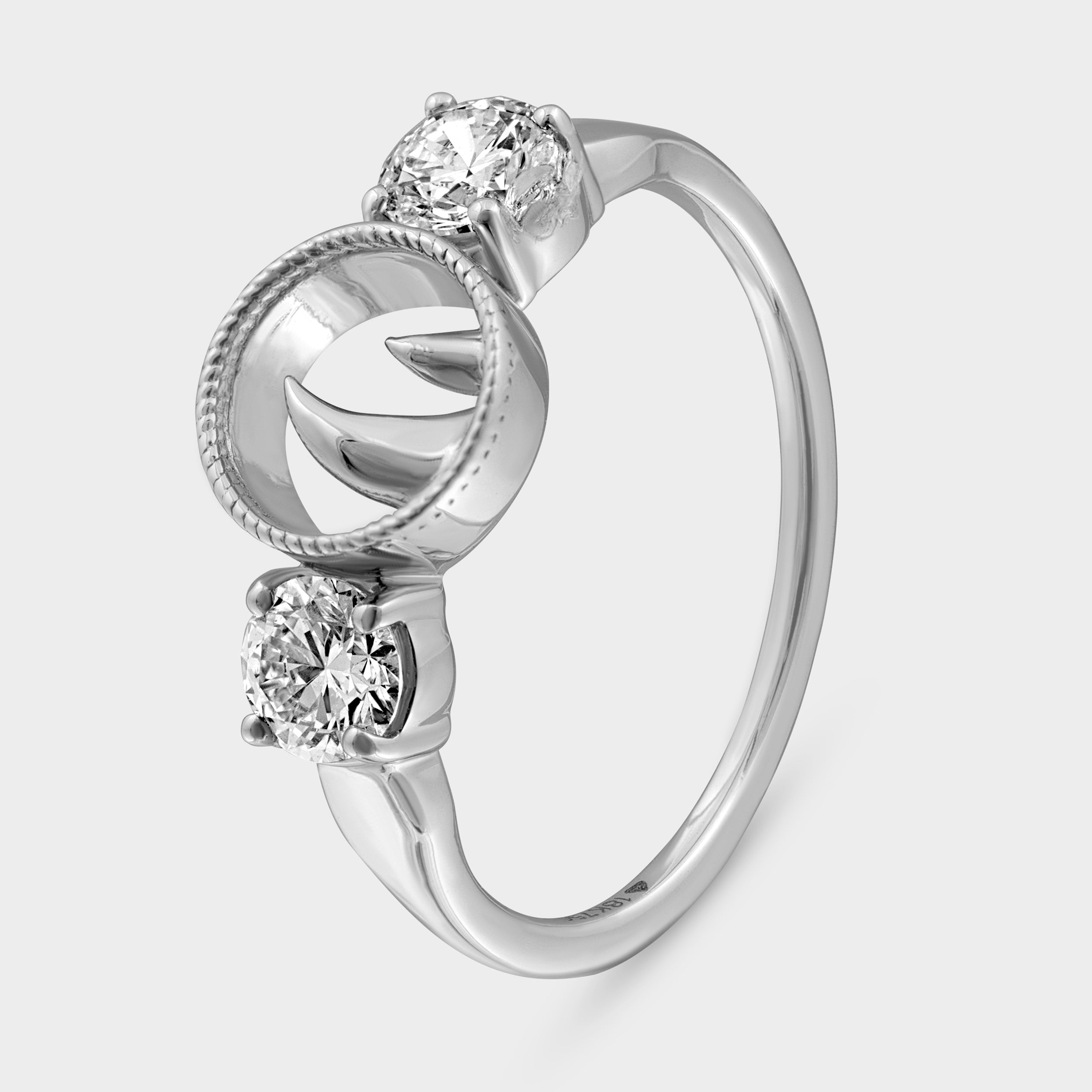 Rhino Horn Motif 0.52 Carat Round Cut Diamond Ring | SKU: 0019322926