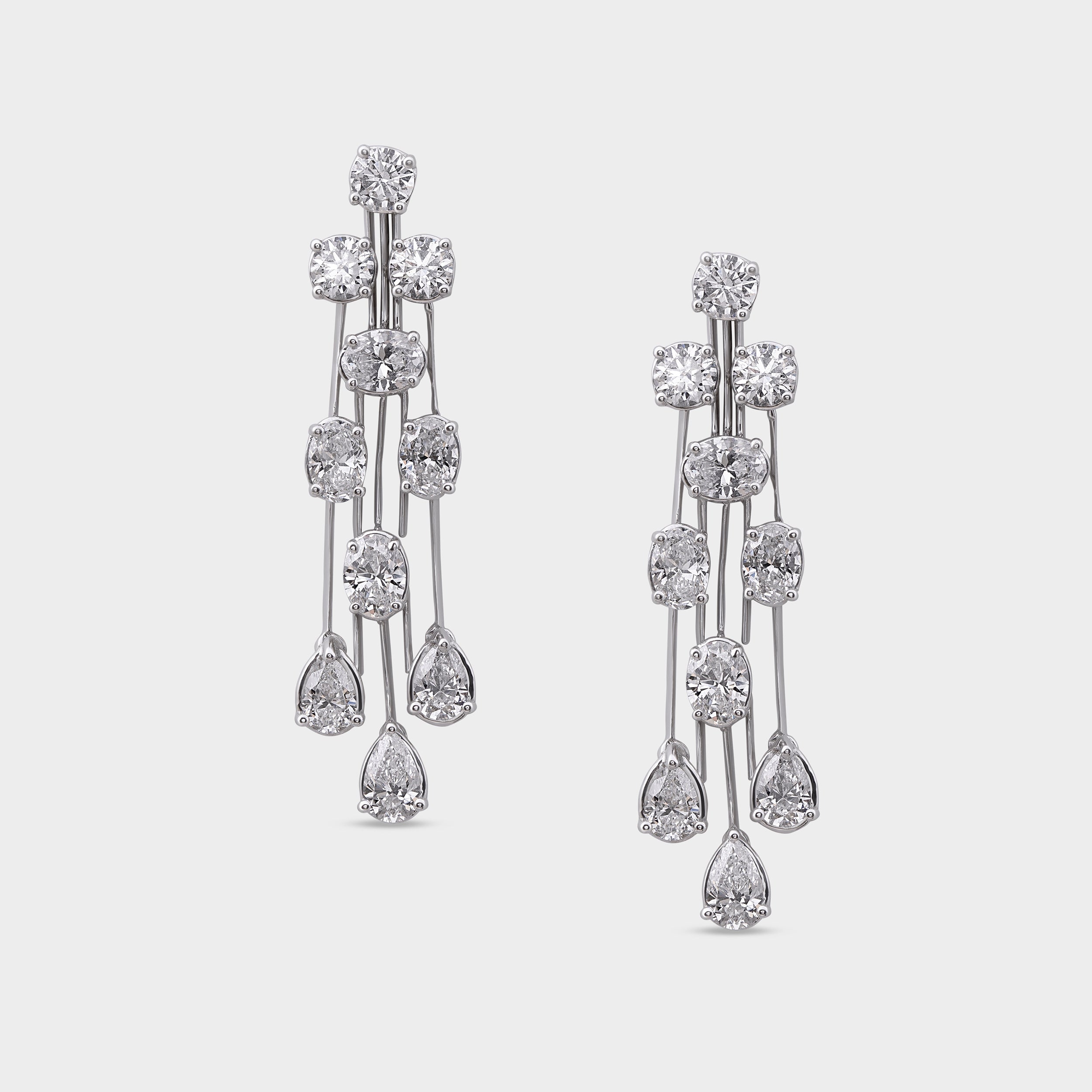 Oval-Round Brilliant-Pear Cut 5.38 Carat Pair Lab Grown Diamond Ear Drops | SKU : 0019801582