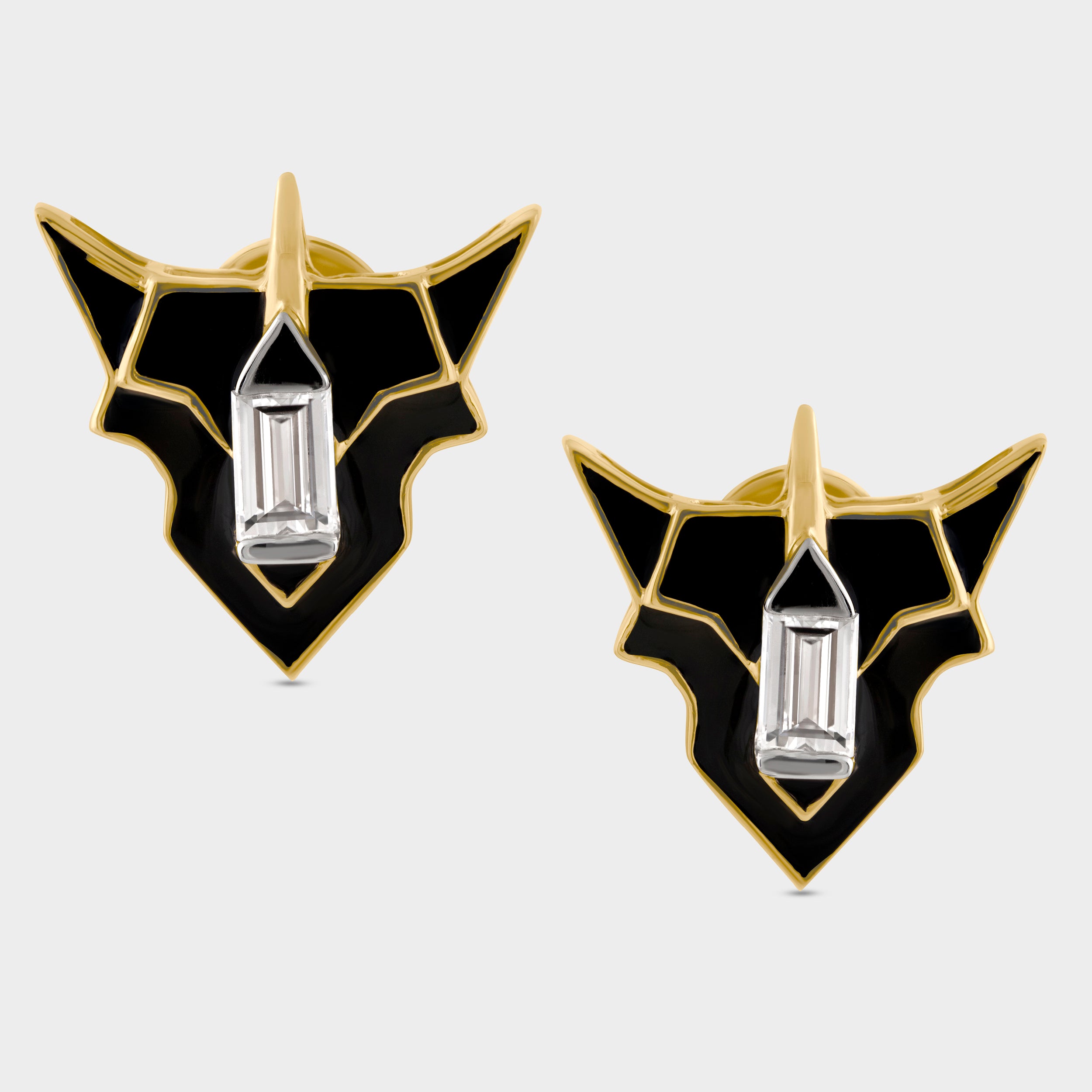 Baguette 0.39 Carat Pair Rhino Face Single Lab Grown Diamond Earstud | SKU : 0019636849