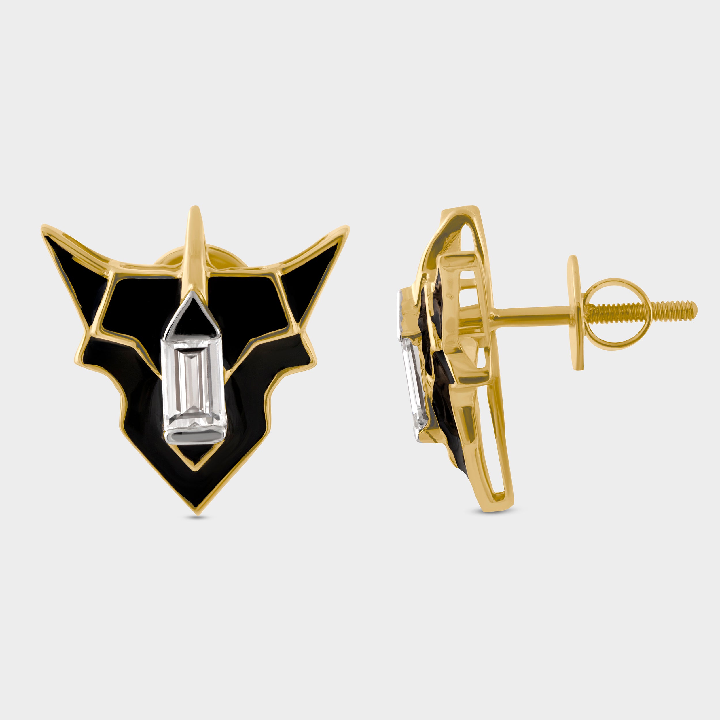 Baguette 0.39 Carat Pair Rhino Face Single Lab Grown Diamond Earstud | SKU : 0019636849