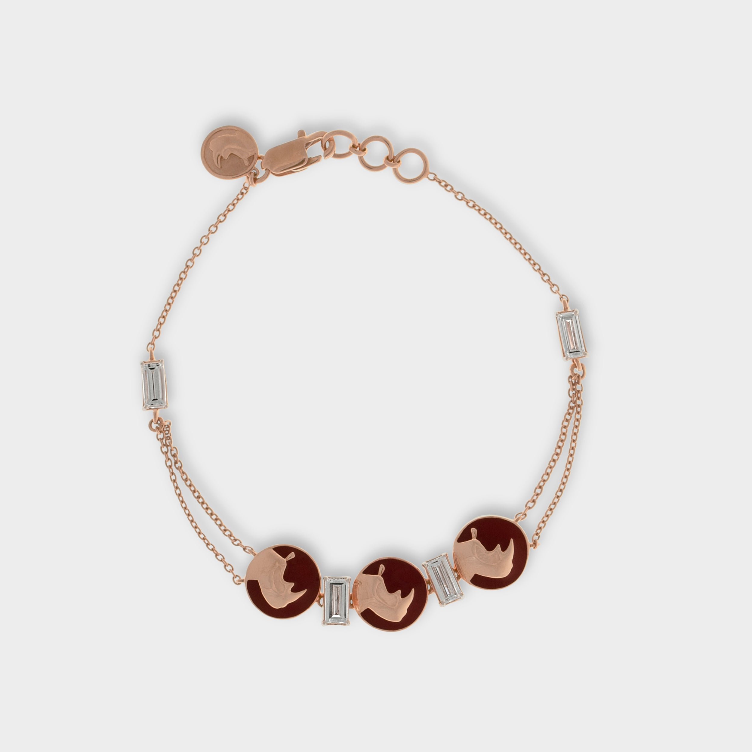 Baguette 0.55 Carat & 0.58 Carat Pair Gold Rhino Design Lab-Grown Diamond Bracelet | SKU : 0019643441 - crash.club by CKC