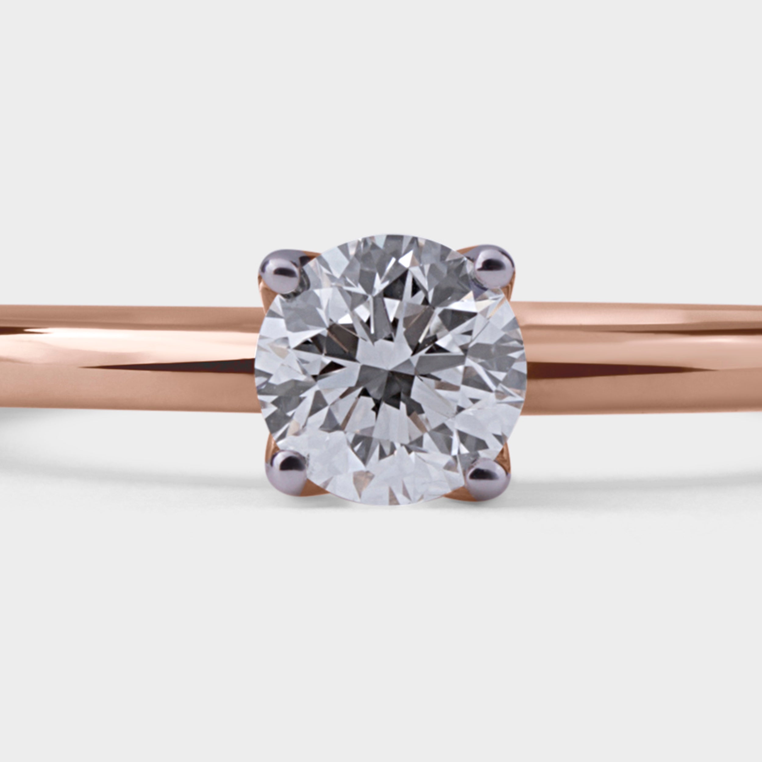 Round Brilliant 0.510 Carat Solitaire Lab Grown Rose Gold Diamond Ring | SKU : 0019653822