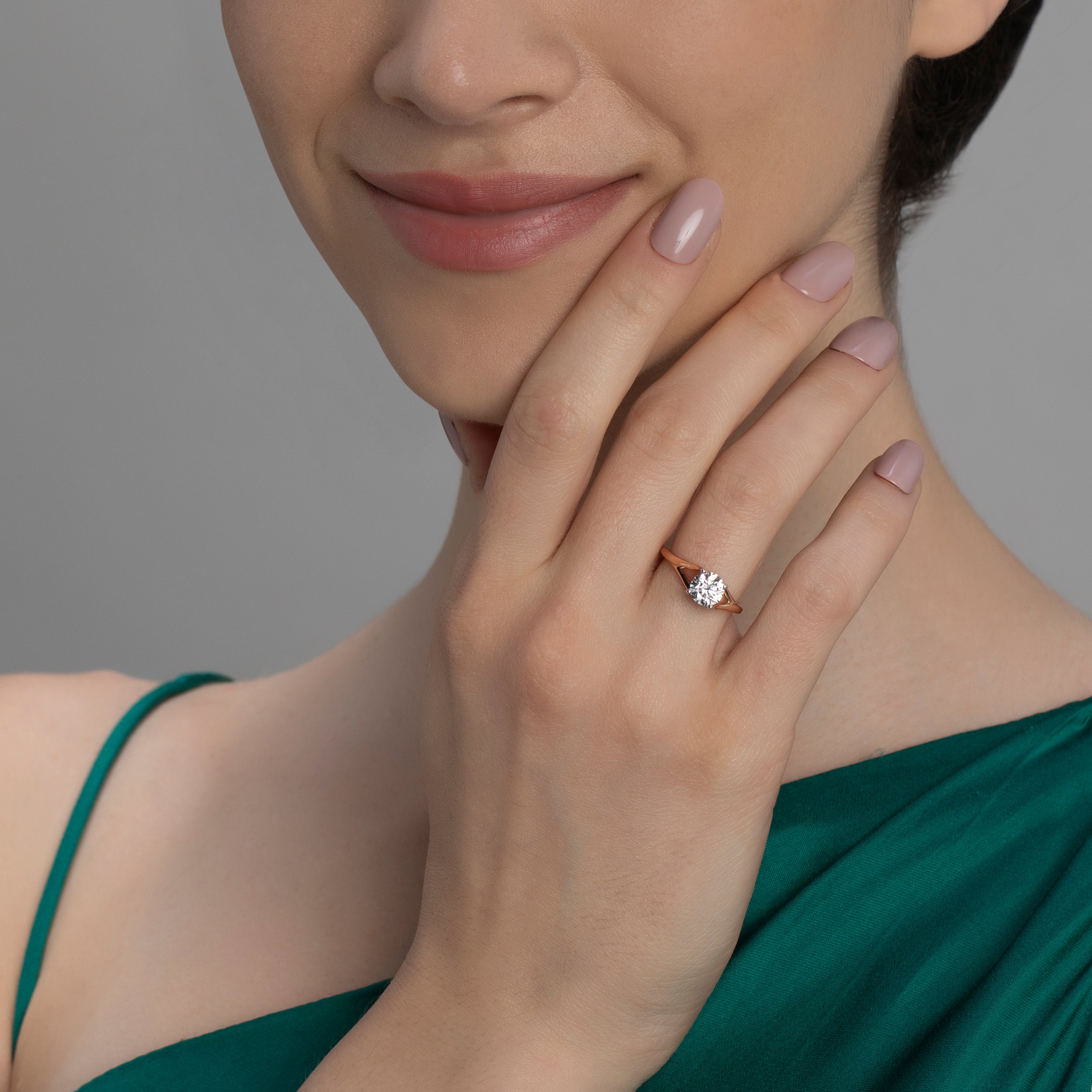 Round Brilliant 1.02 Carat Solitaire Lab-Grown Diamond Ring in Rose Gold | SKU : 0019828770