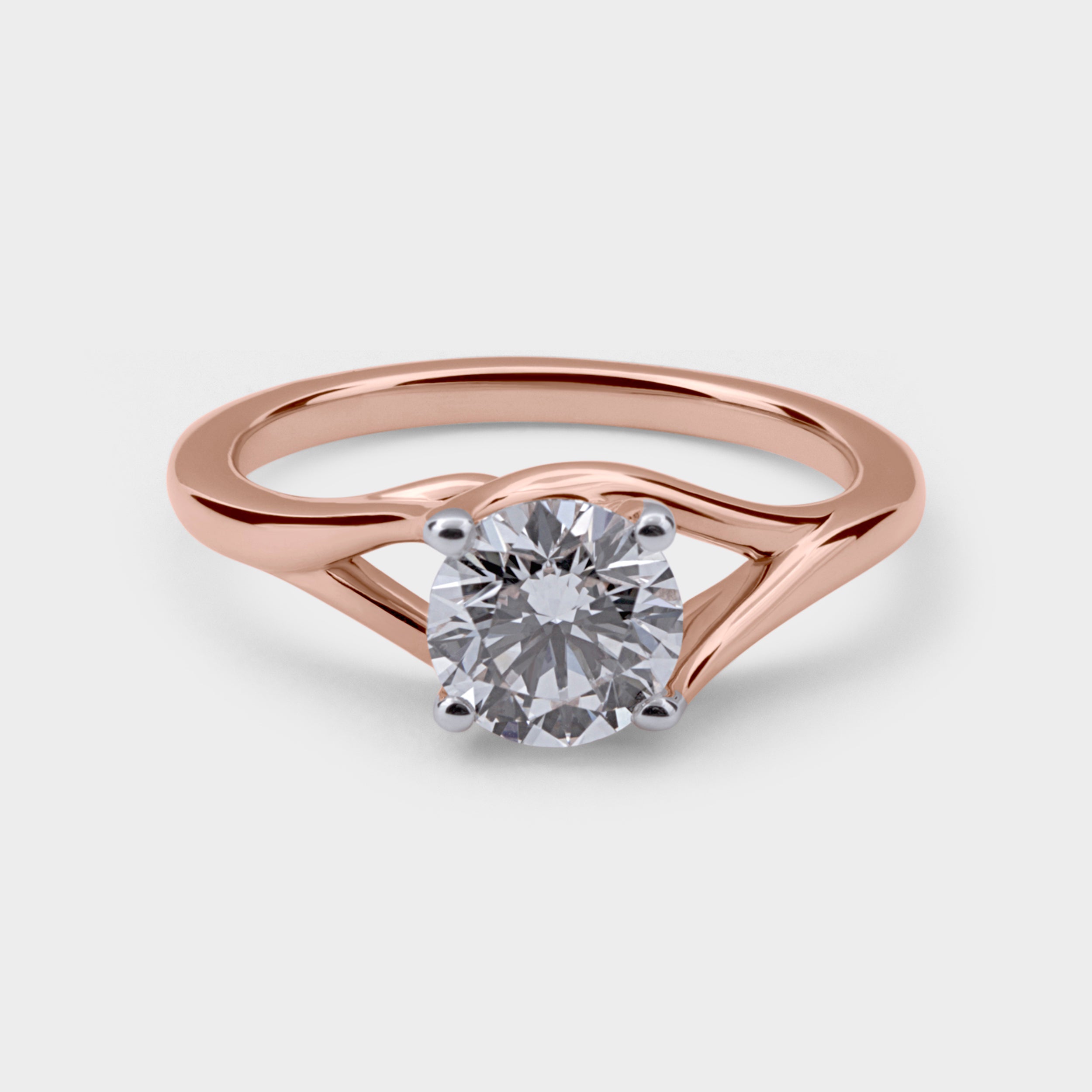 Round Brilliant 1.02 Carat Solitaire Lab-Grown Diamond Ring in Rose Gold | SKU : 0019828770 - crash.club by CKC