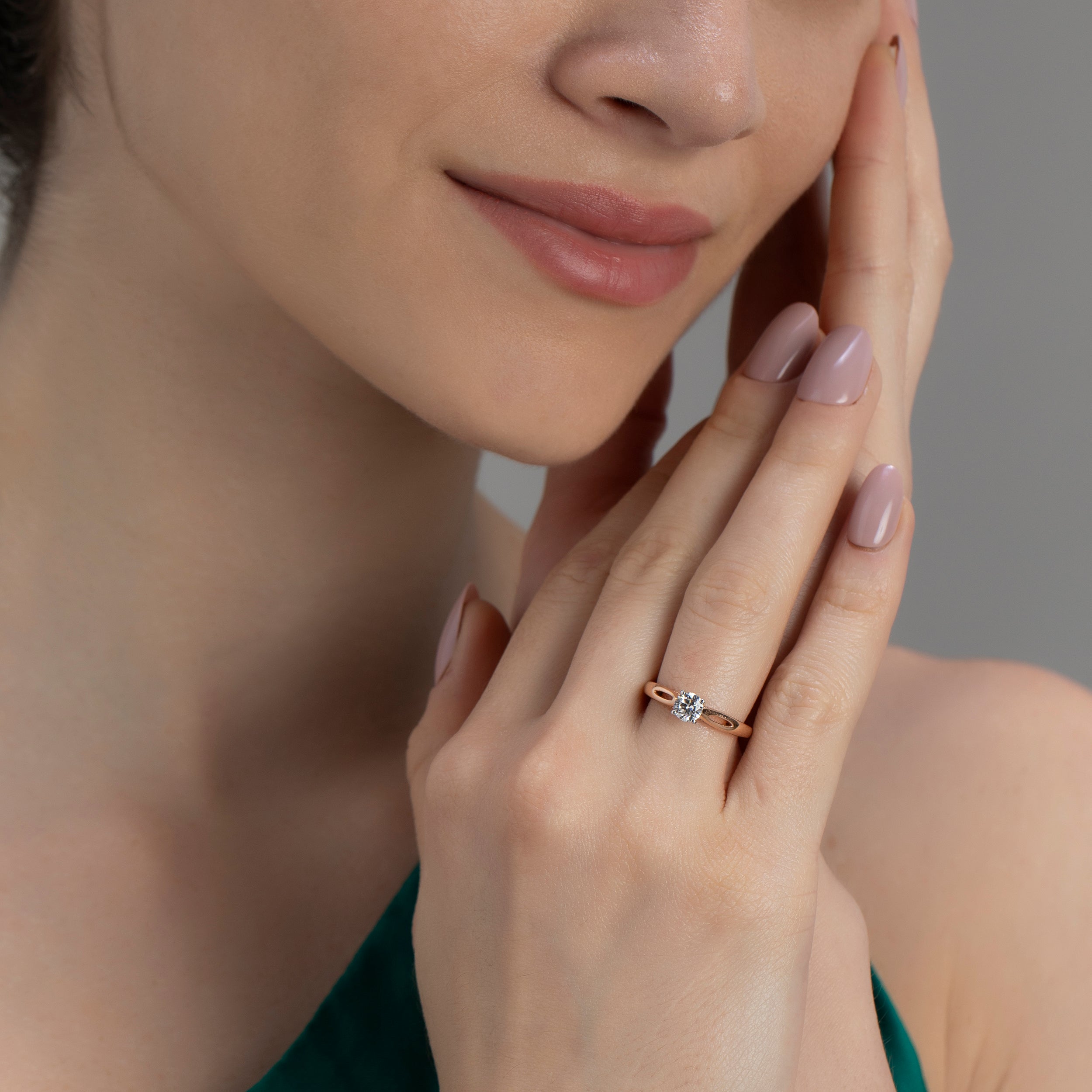 Round Brilliant 0.50 Carat Solitaire Lab-Grown Diamond Ring in Rose Gold | SKU : 0019828787 - crash.club by CKC