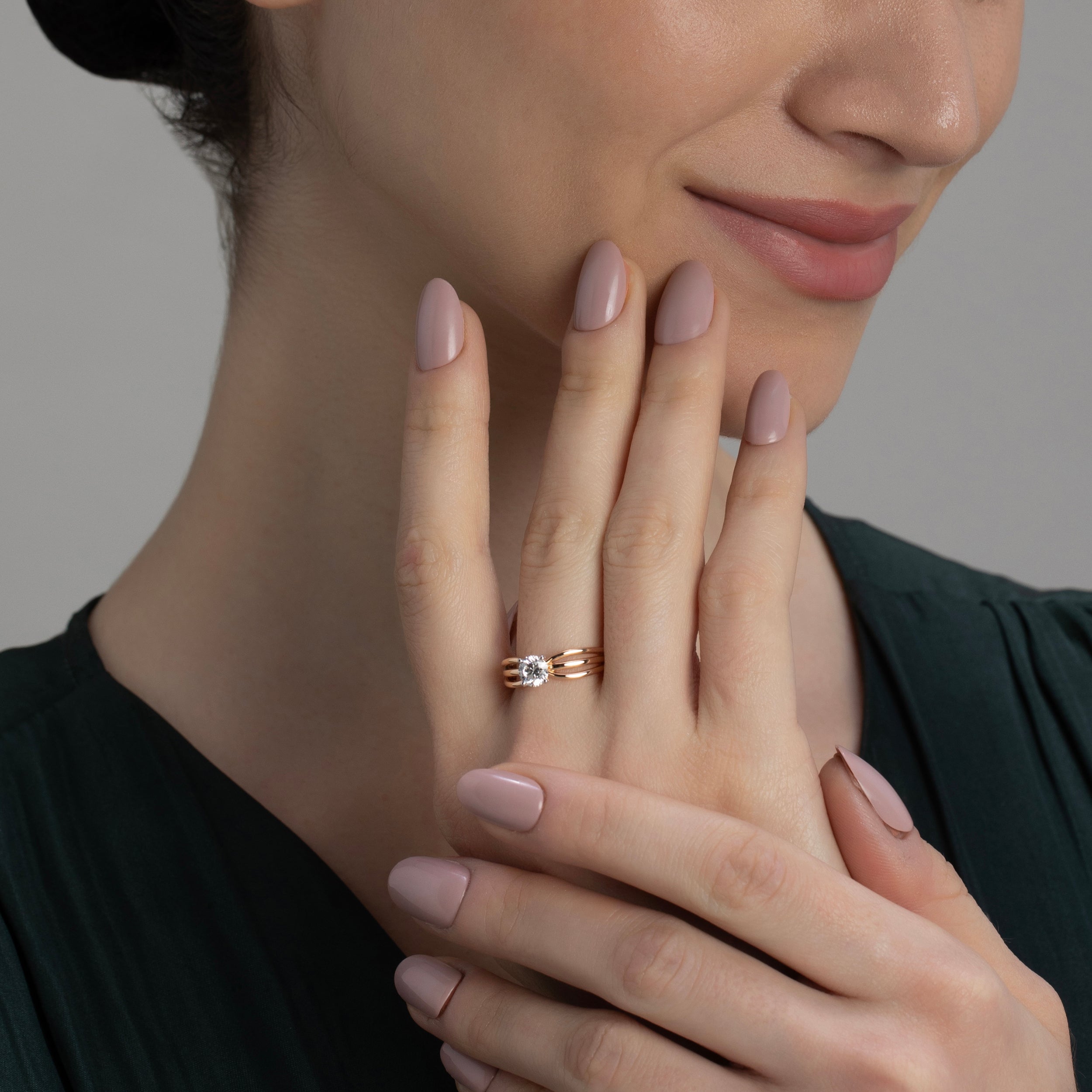 ROUND BRILLIANT 0.730 CARAT SOLITAIRE LAB-GROWN DIAMOND RING IN ROSE GOLD | SKU : 0019898728