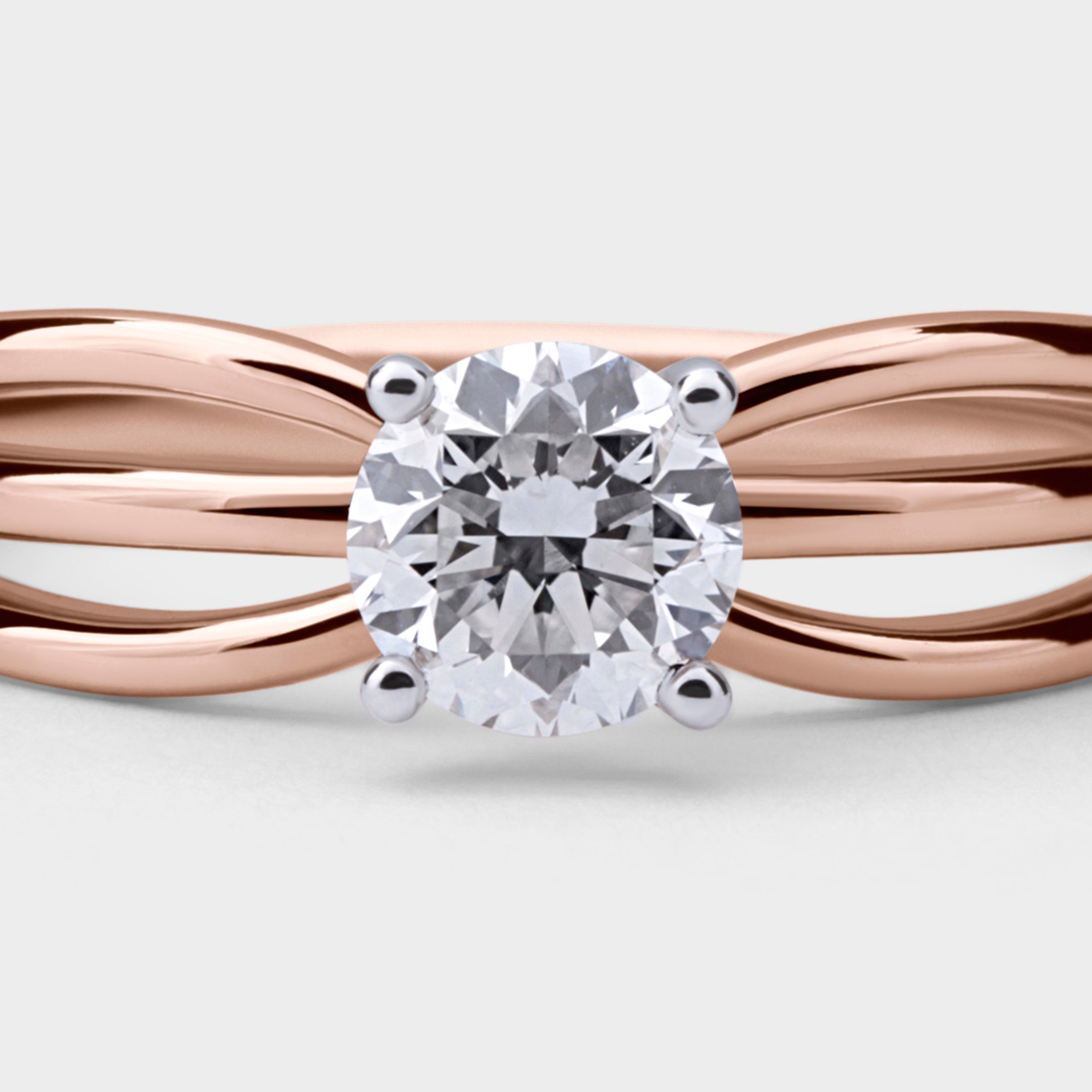 ROUND BRILLIANT 0.730 CARAT SOLITAIRE LAB-GROWN DIAMOND RING IN ROSE GOLD | SKU : 0019898728