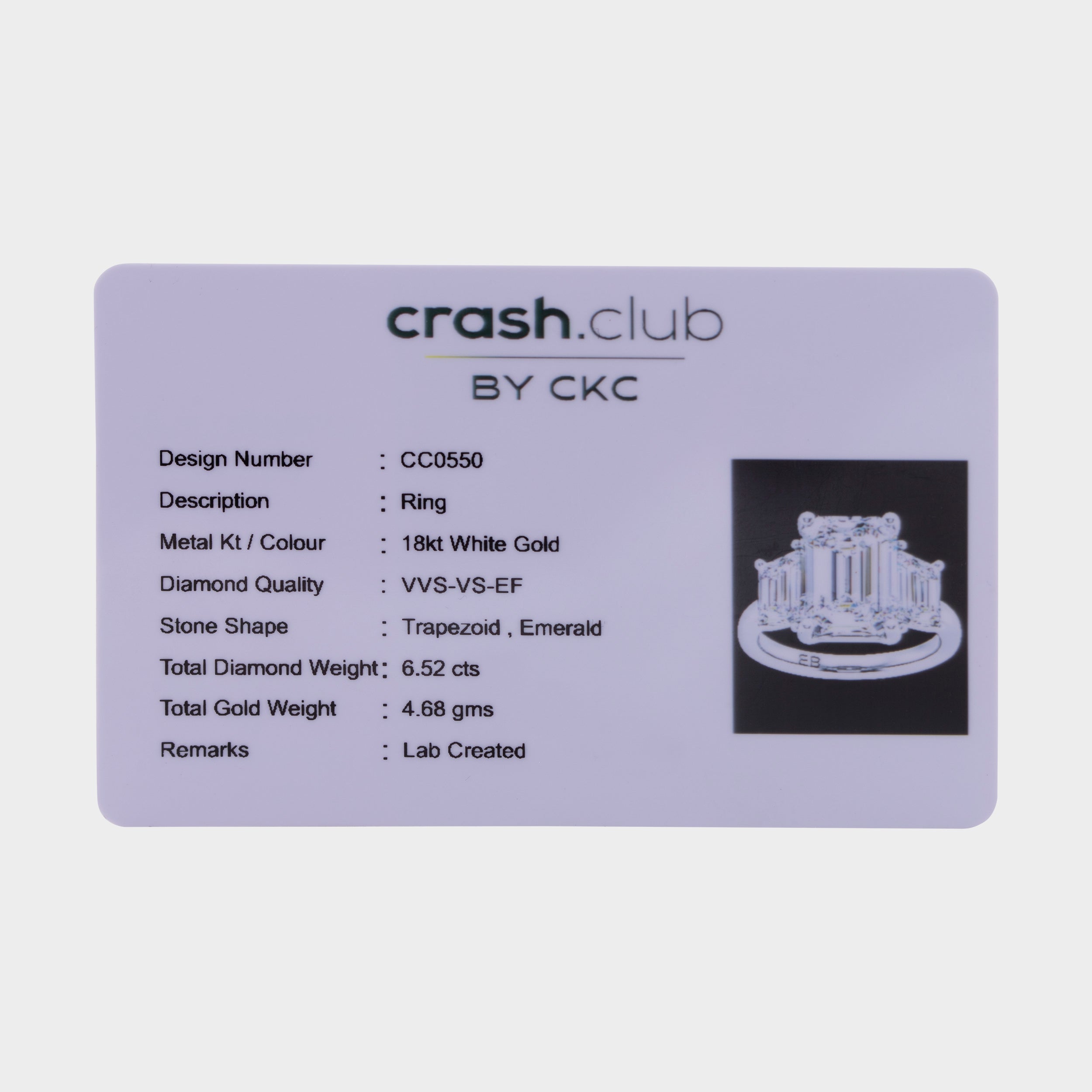 Emerald Cut 5.02 Carat & 1.50 Carat Lab-Grown Solitaire Ring | SKU : 0019917535 - crash.club by CKC