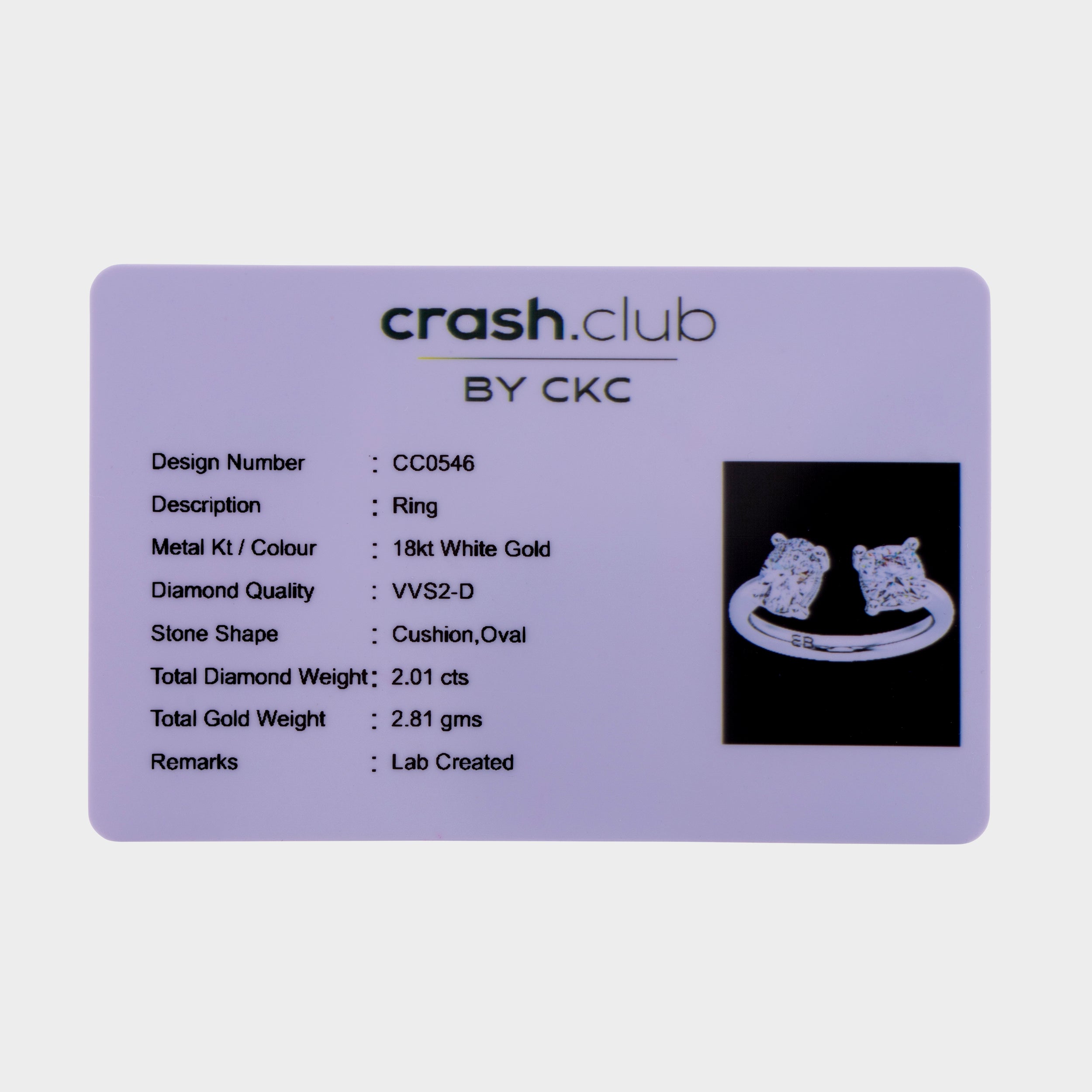 Cushion and Oval Cut 1.01 Carat & 1.00 Carat Lab-Grown Solitaire Ring | SKU : 0019997261 - crash.club by CKC