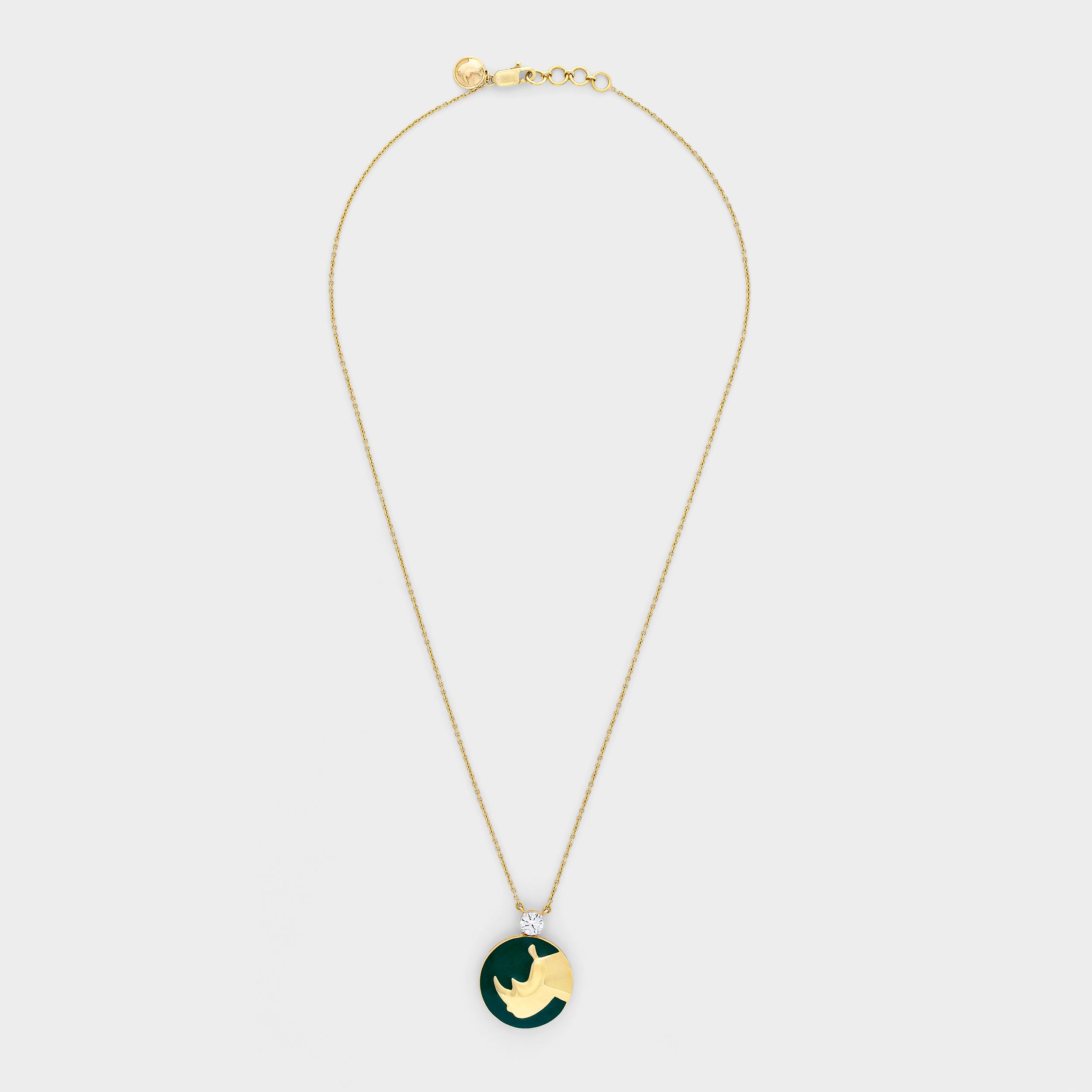 Round Brilliant 0.42 Carat Green Rhino Lab Grown Diamond Chain Pendant | SKU: 0019378374