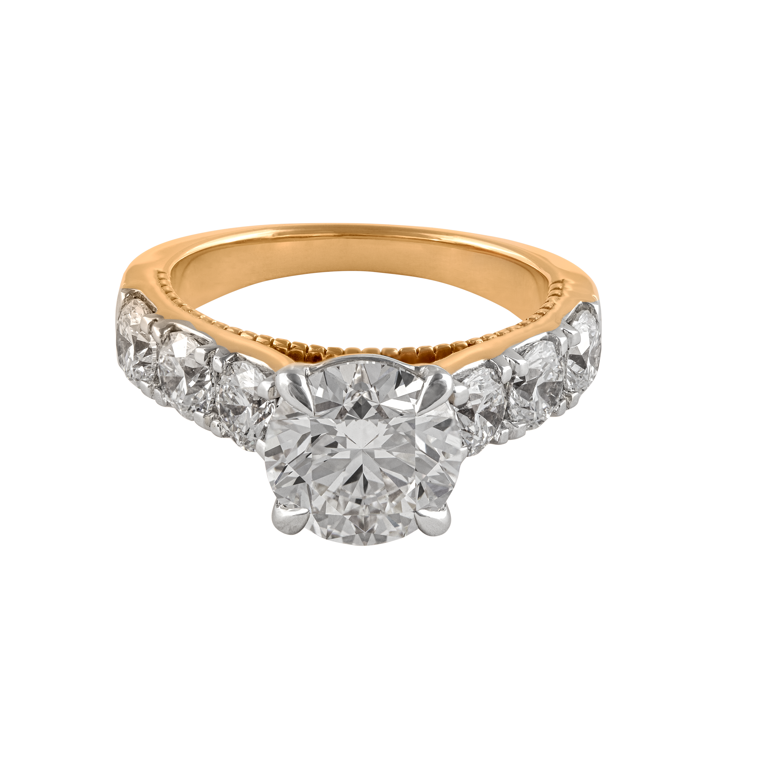 Round Brillant 2.08 Carat & 1.41 Carat Lab Grown Diamond Designer Ring | SKU: 0019340708