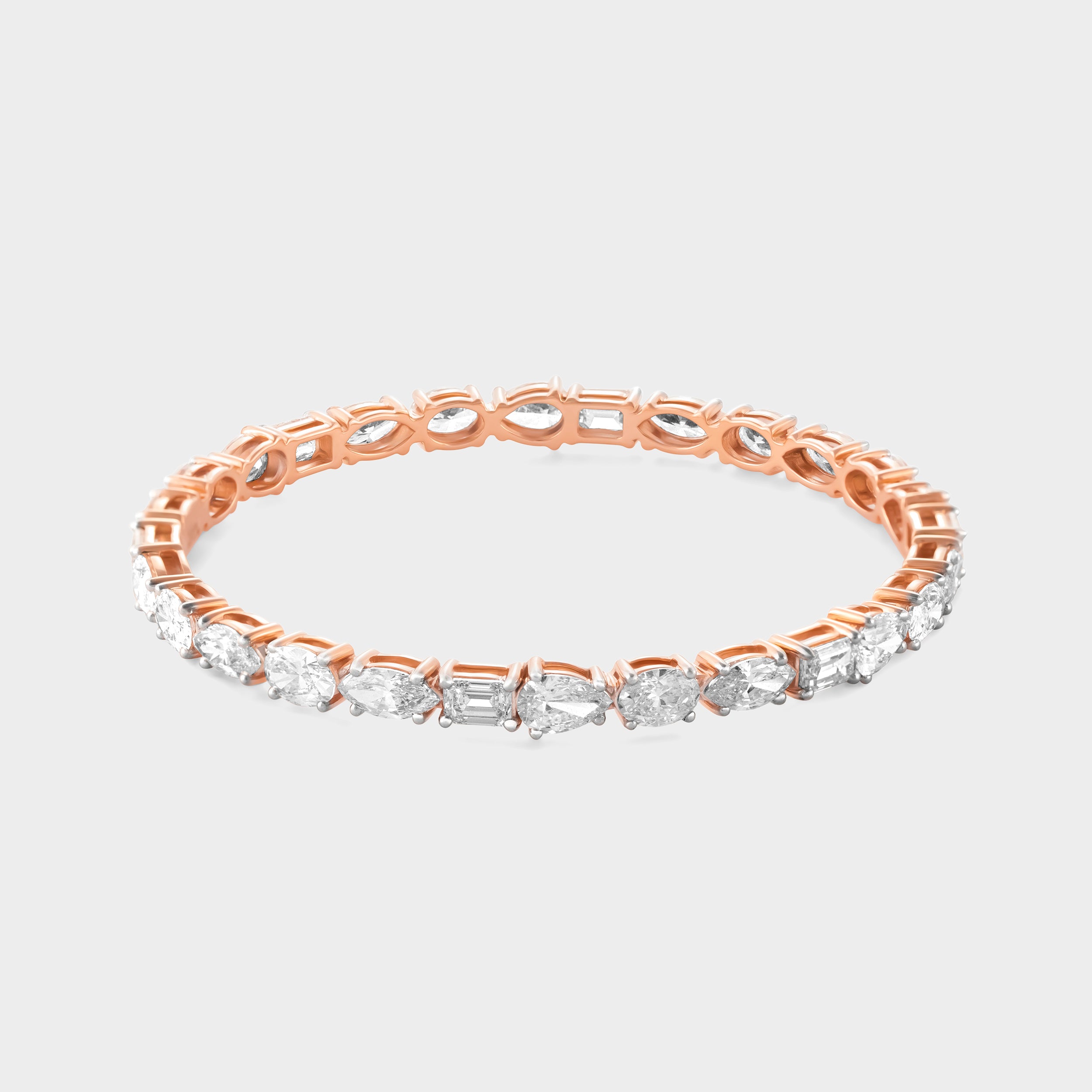 Marquise Emerald Pear & Oval Cut 14.59 Carat Gold Lab Grown Diamond Bracelet | SKU: 0019472737