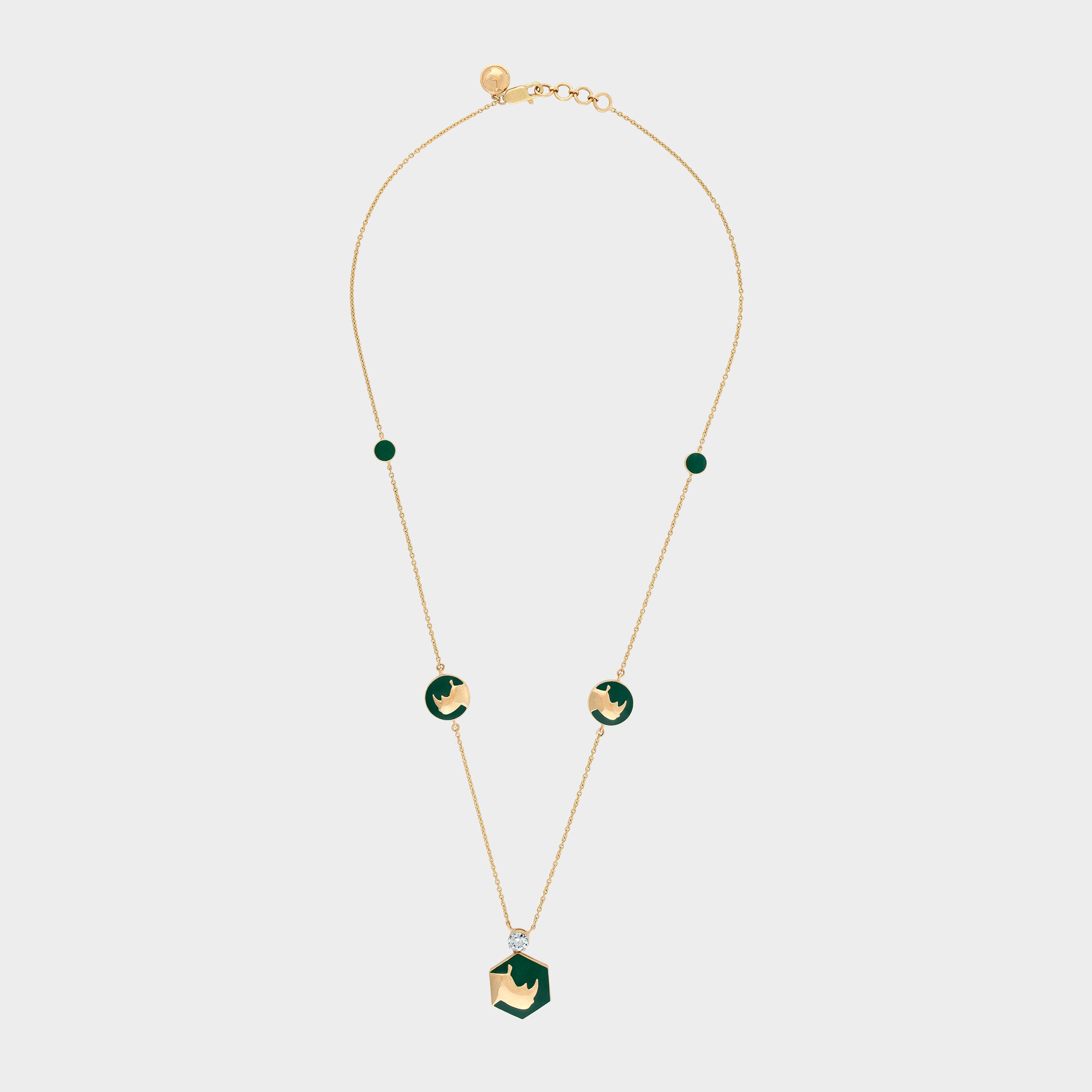 Round Brilliant 0.29 Carat Green Rhino Lab Grown Diamond Chain Pendant | SKU : 0019473475