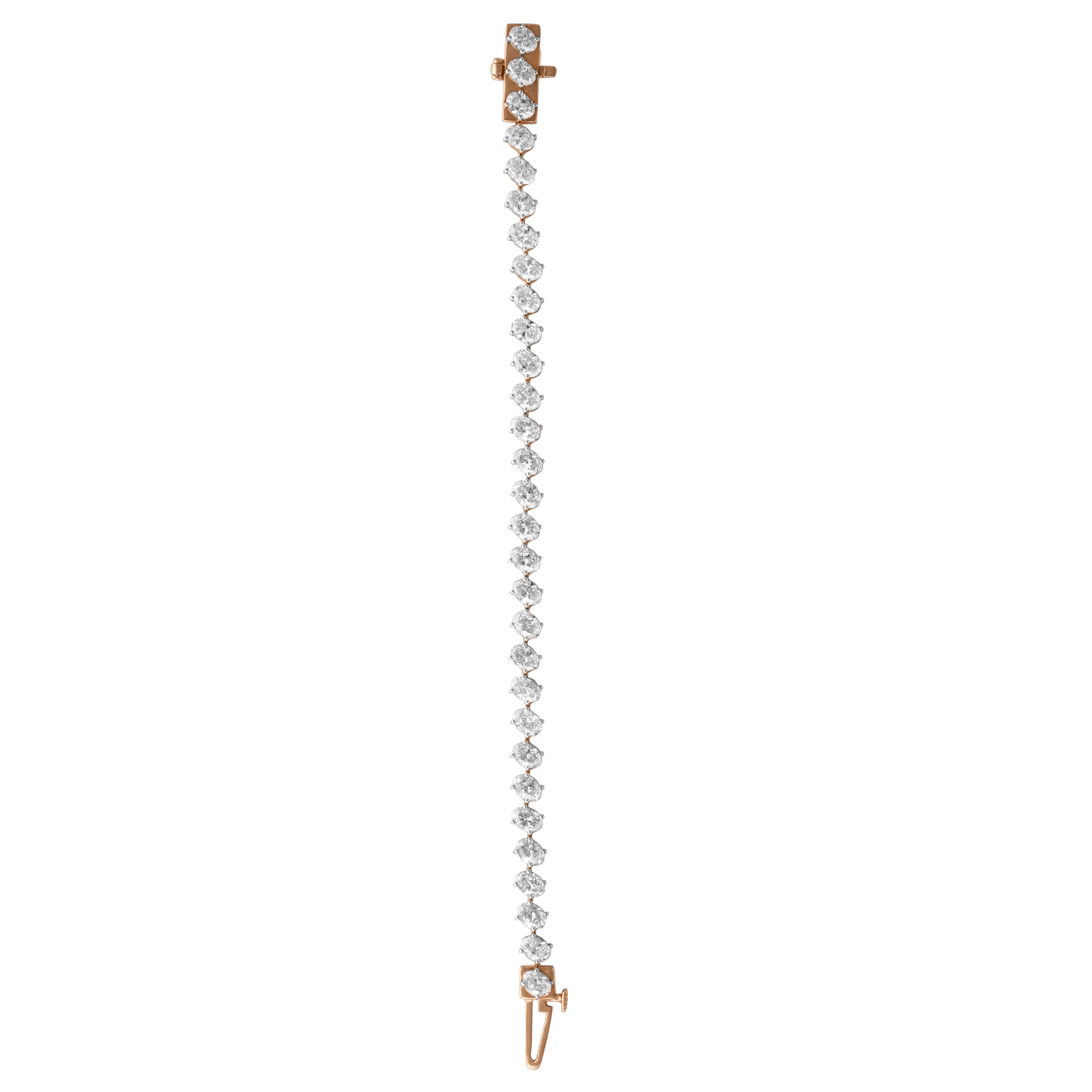 Oval Cut 8.46 Carat Lab-Grown Diamonds Bracelet in a Rose Gold Symphony | SKU : 0019052069 - crash.club by CKC
