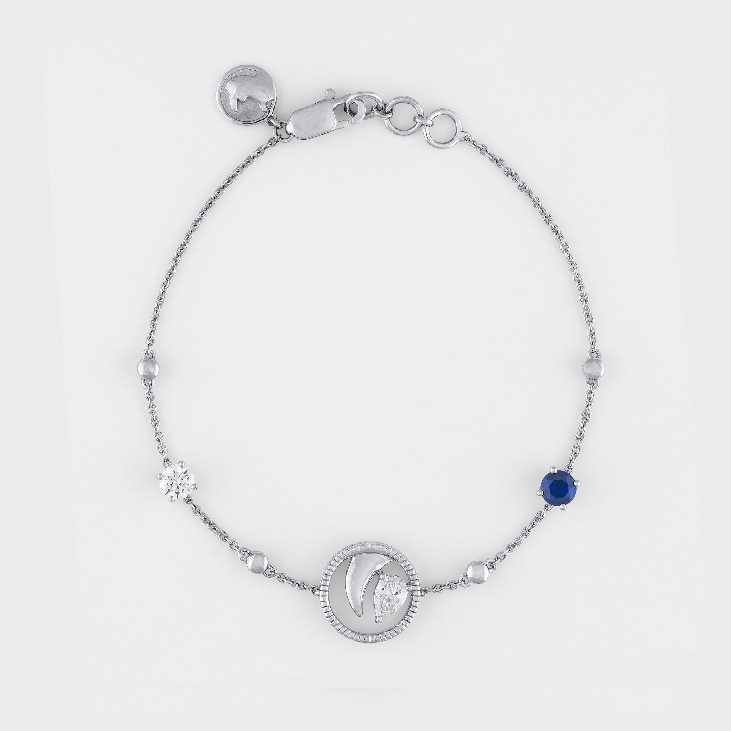 Pear & Round Brilliant 0.24 Carat & 0.23 Carat Rhino Horn Lab Grown Diamond Bracelet | SKU: 0019361611 - crash.club by CKC