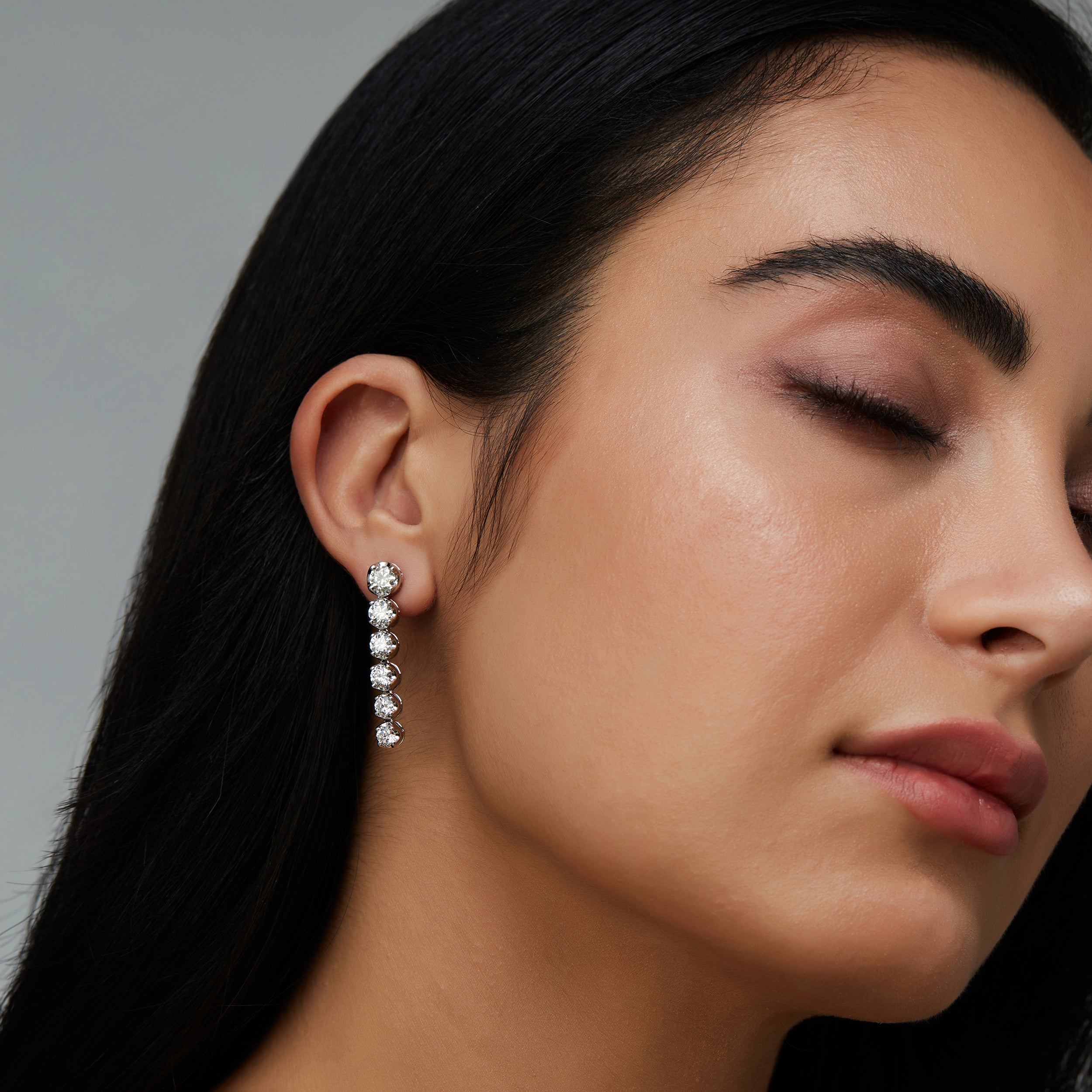 Round Brilliant 1.30 & 1 Carat Lab Grown Diamond Earrings | SKU: 0019475585 - crash.club by CKC