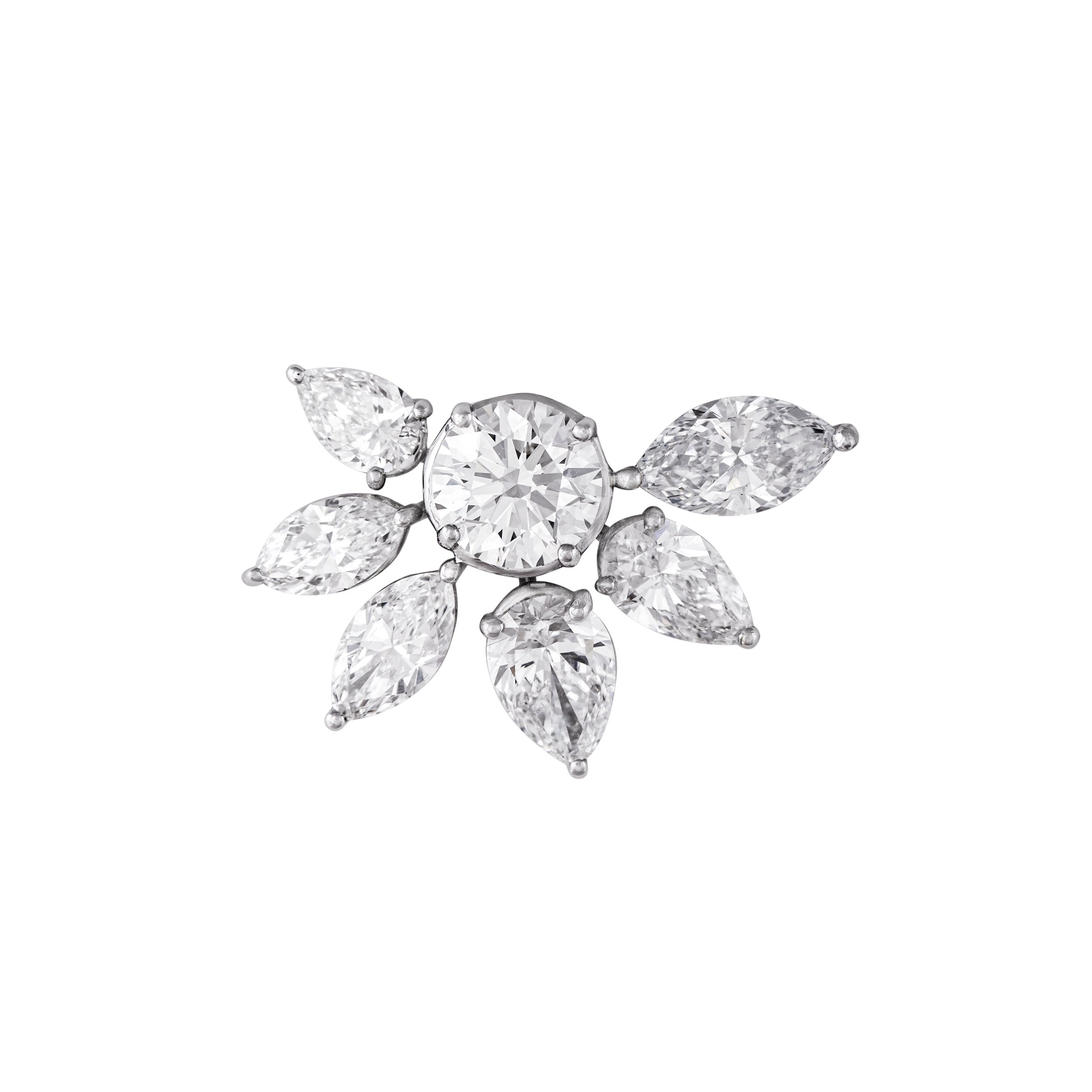 Pear-Round Brilliant-Marquise 1.95 Carat Lab Grown Diamond Floral Design Studs | SKU: 0019400631